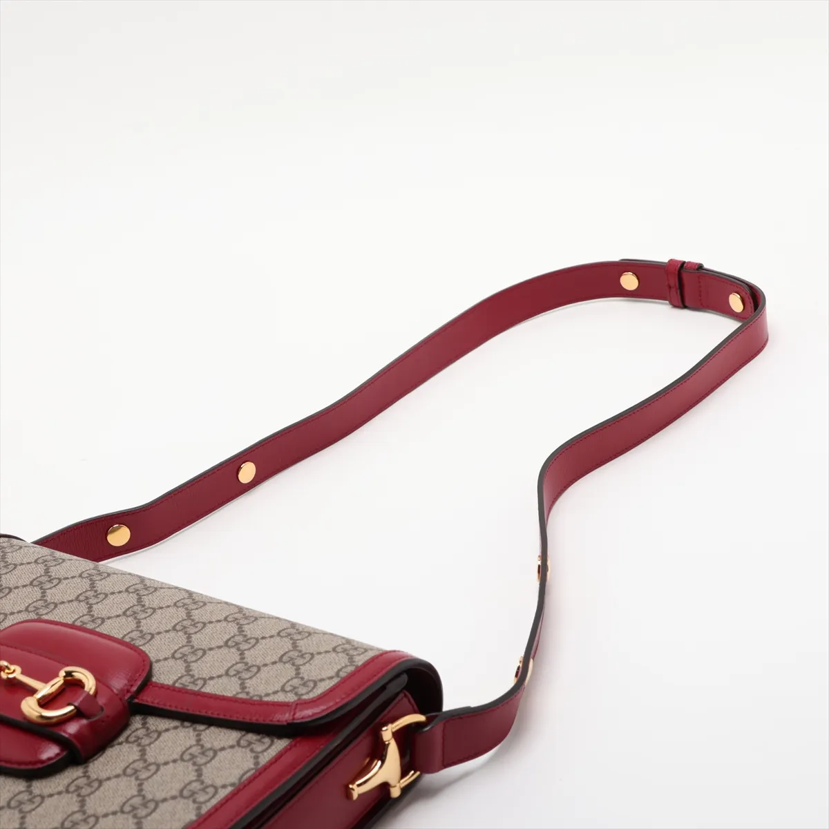 GG Supreme Horsebit 1955 602204 PVC x Leather Shoulder Bag, Beige — view 5