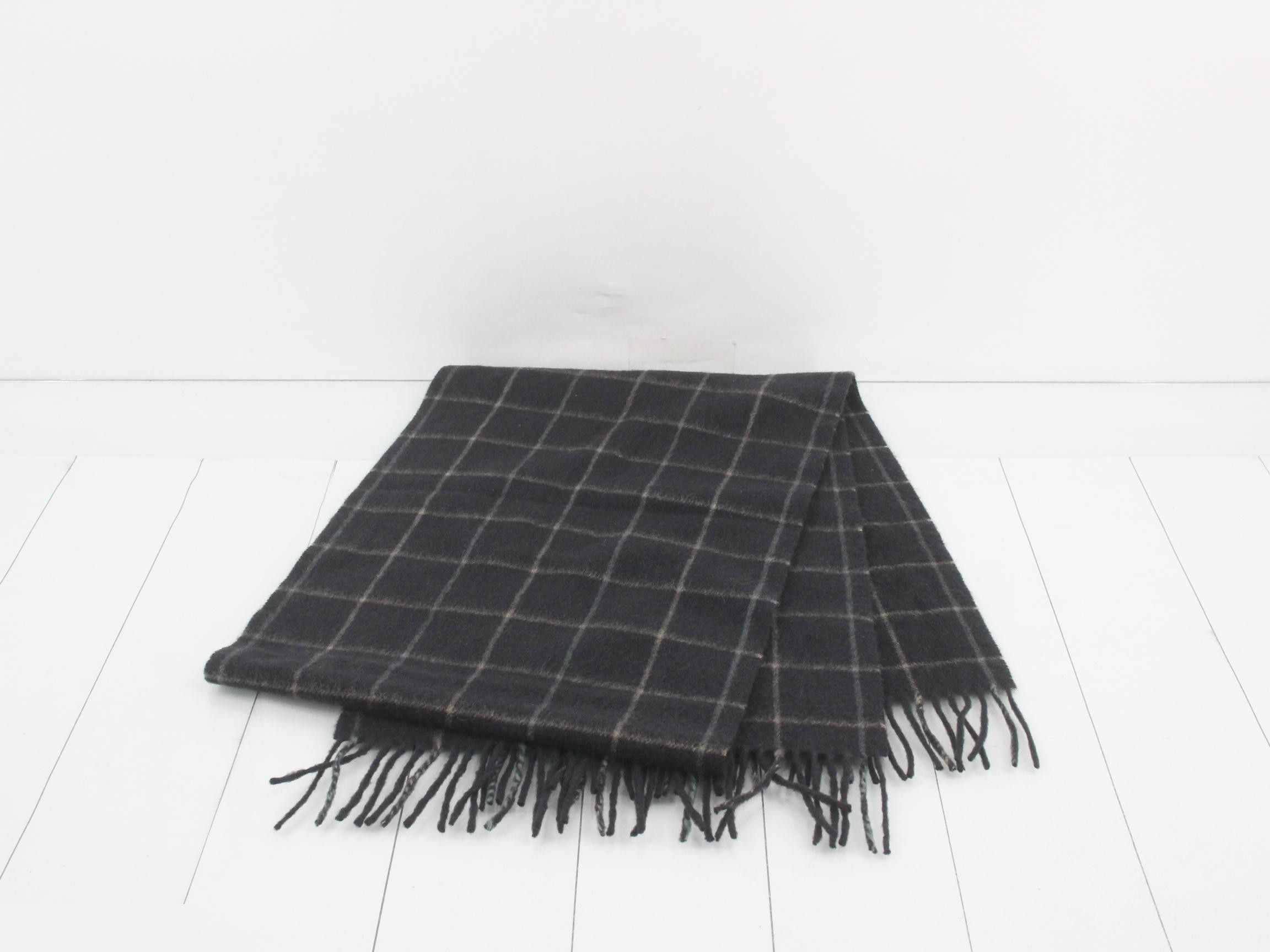 Nova Check Scarf, Green, 100% Cashmere — view 3