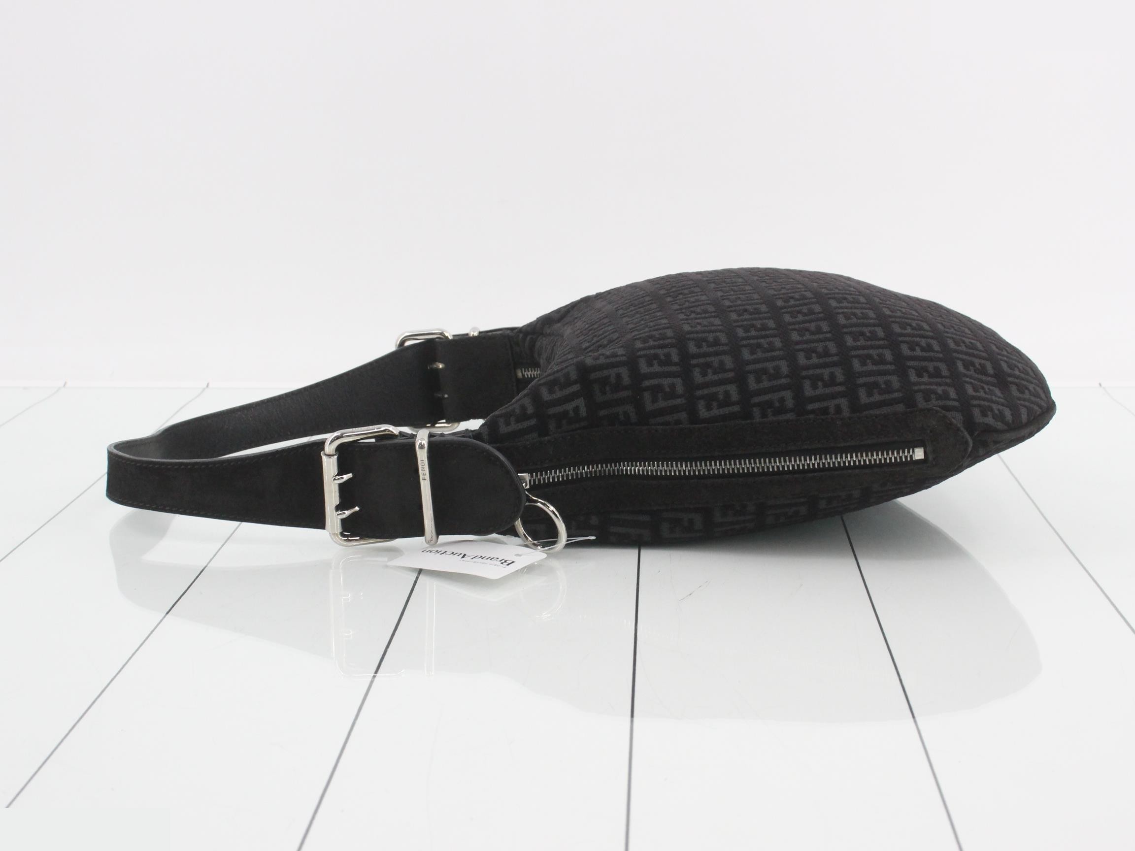 Suede shoulder bag with side zip — view 4
