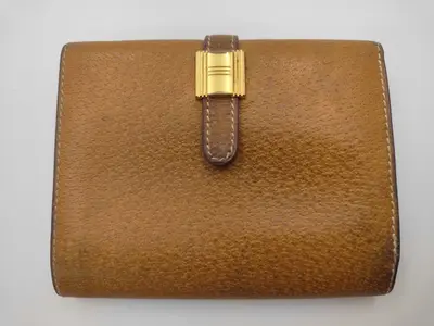 Brown Calf Bearn Wallet with W Stamp