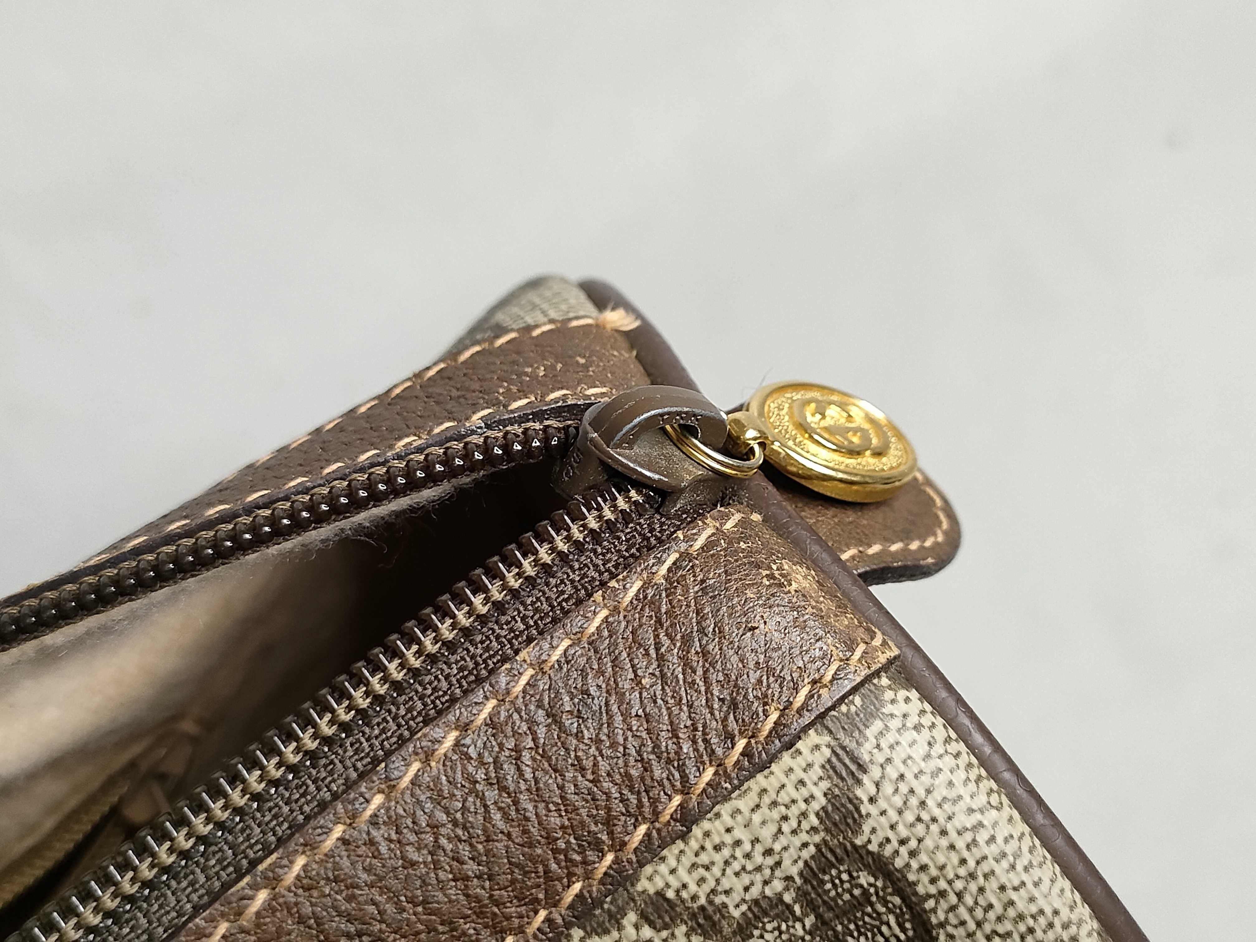 GG Supreme Gucci 40 02 007 GG Supreme Sherry Line Boston Bag PVC Leather Brown Boston Bag — view 13