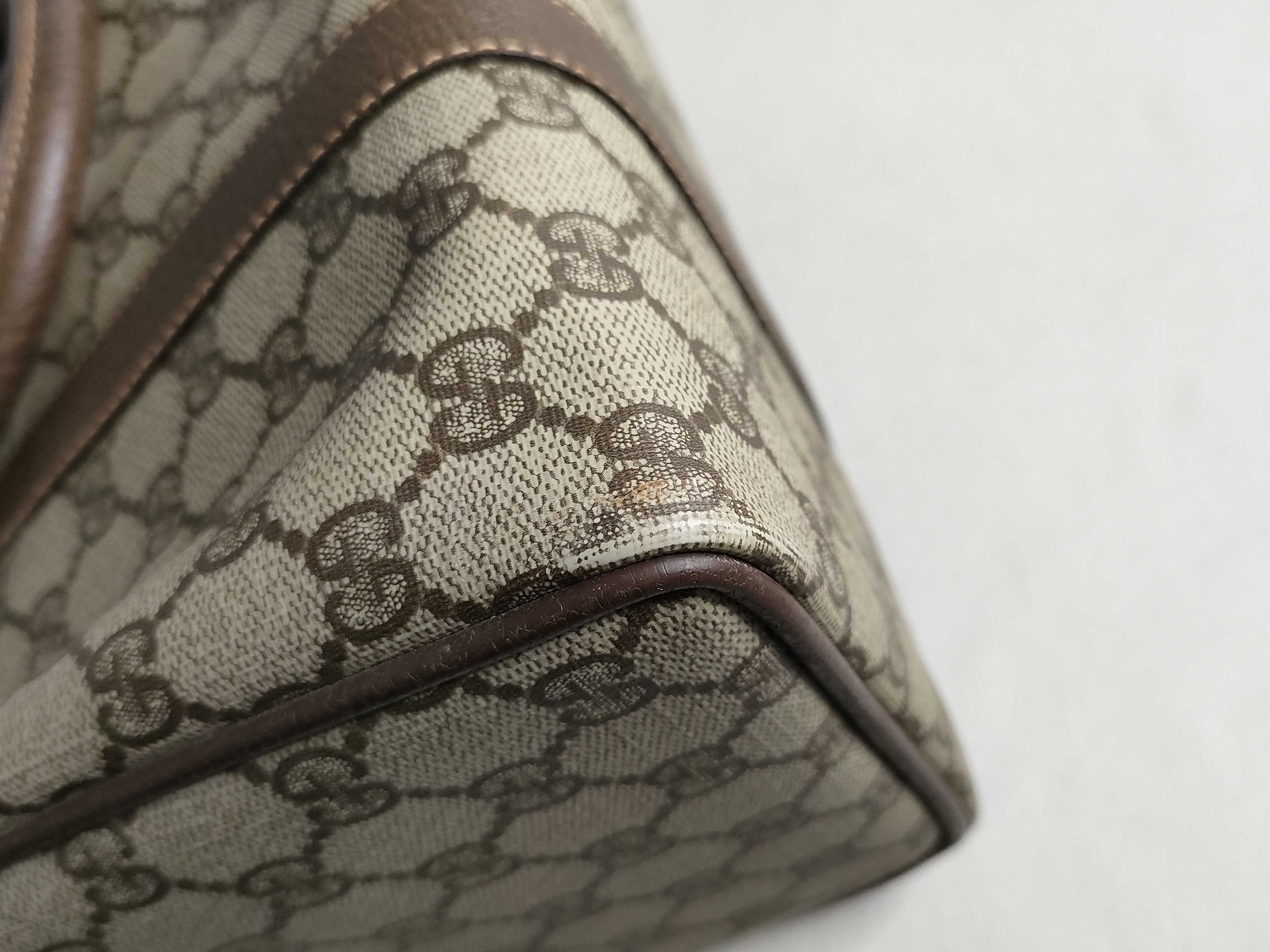 GG Supreme Gucci 40 02 007 GG Supreme Sherry Line Boston Bag PVC Leather Brown Boston Bag — view 15