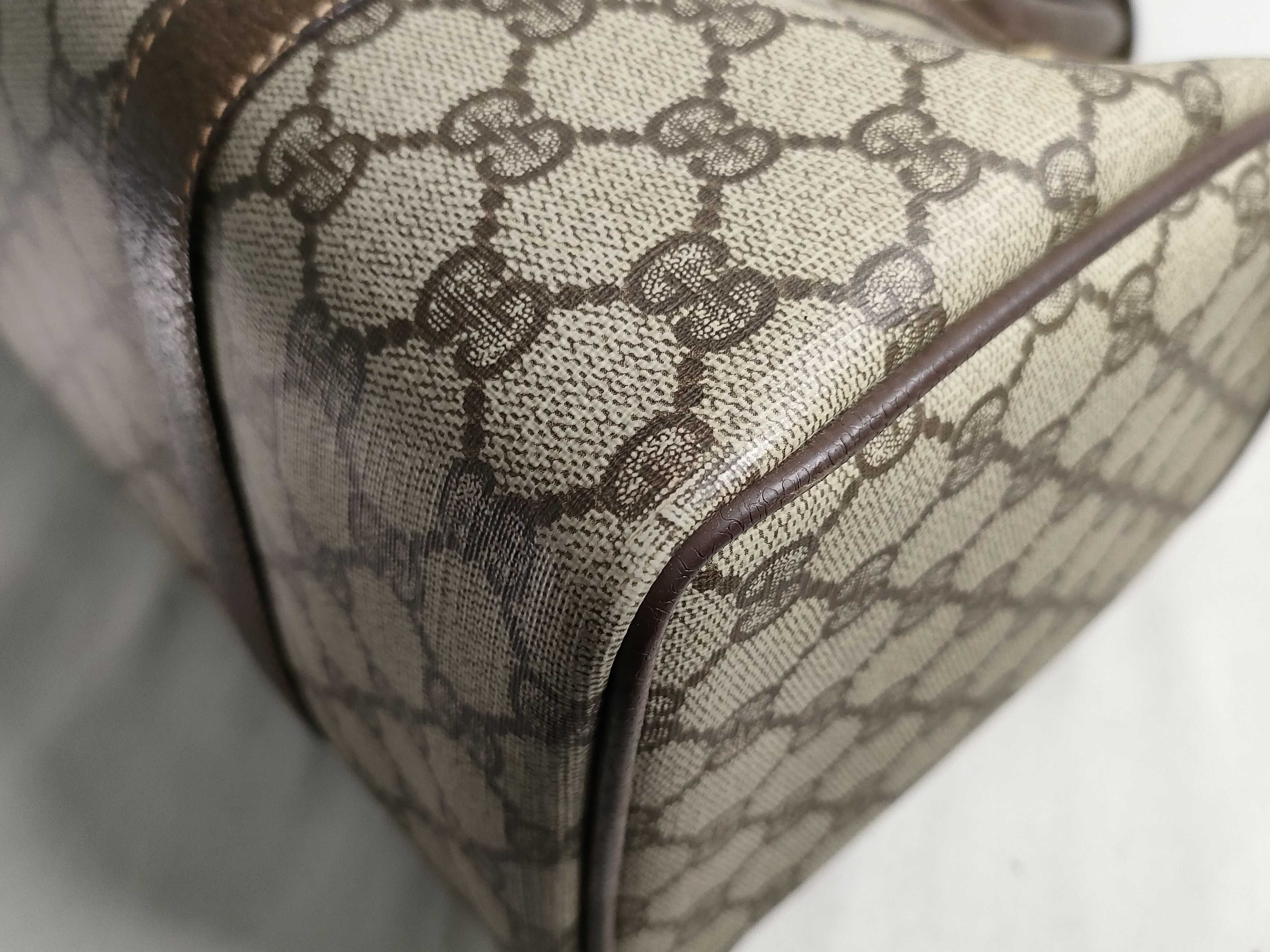 GG Supreme Gucci 40 02 007 GG Supreme Sherry Line Boston Bag PVC Leather Brown Boston Bag — view 6