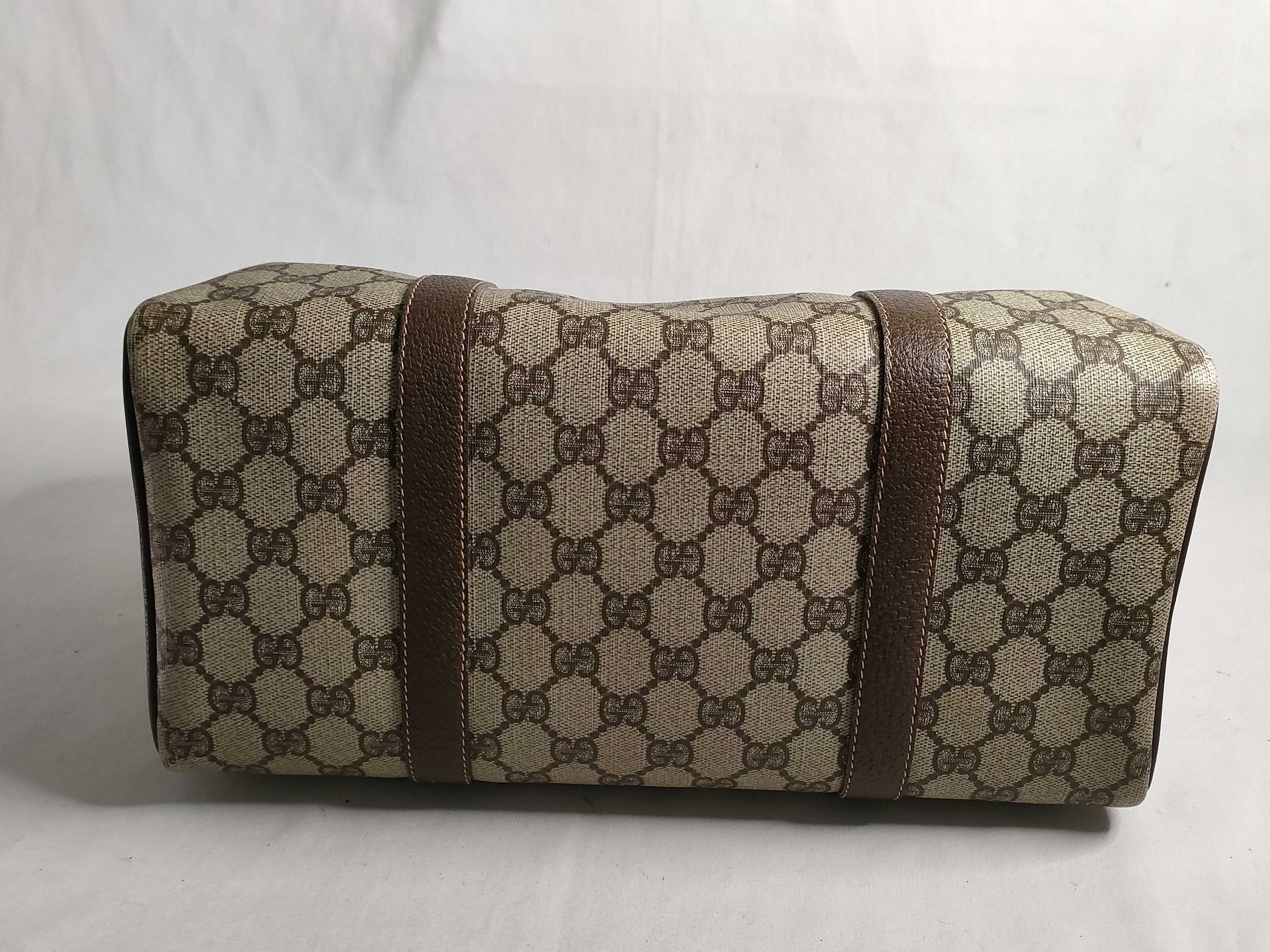 GG Supreme Gucci 40 02 007 GG Supreme Sherry Line Boston Bag PVC Leather Brown Boston Bag — view 7