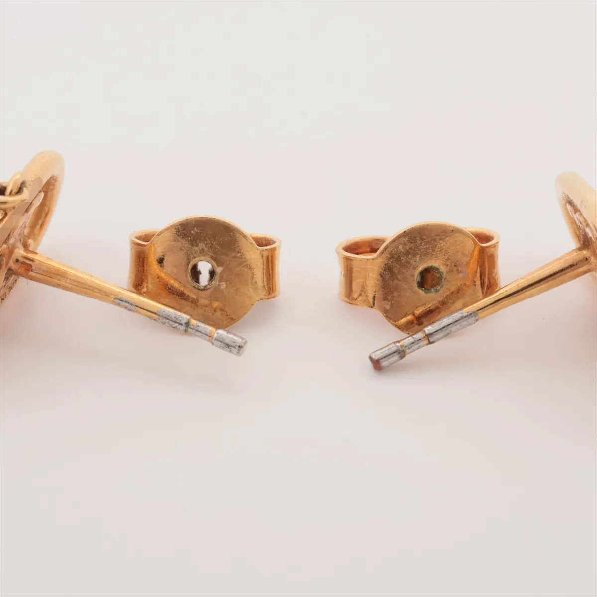 Mini Triomphe UFV0233 Earrings (Pair) GP x Faux Pearl Gold. Shows signs of wear: — view 4