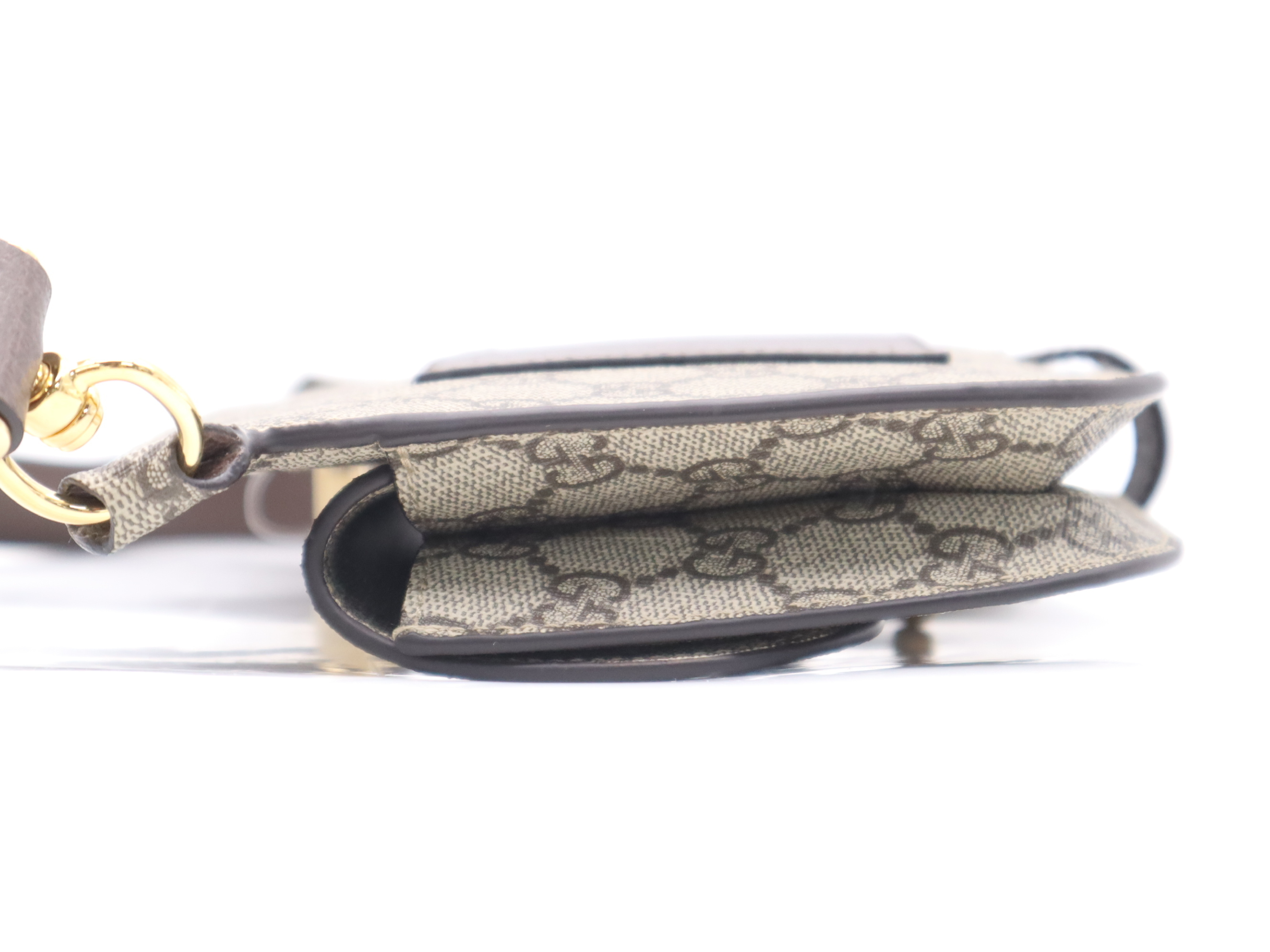 718154 Canvas x Leather GG Supreme Blondie Belt Brown GD Hardware Shoulder Bag — view 3