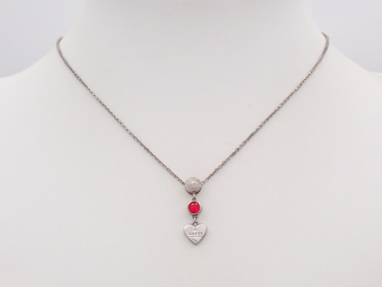 necklace, heart design, silver, chain approximately 40cm, 925 sterling silver, 6.2g — view 3