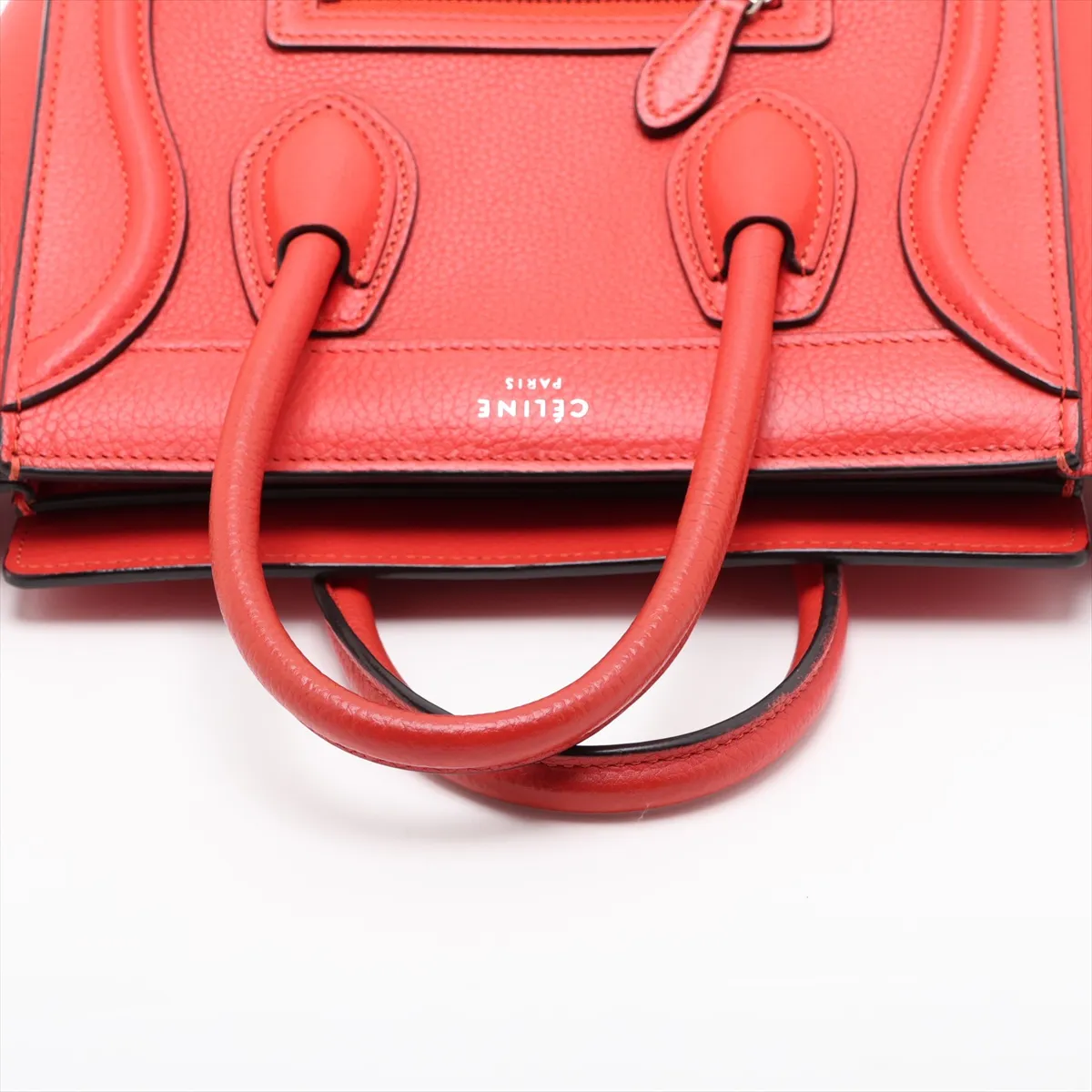 Luggage Nano Shopper Leather 2-Way Handbag, Red — view 5