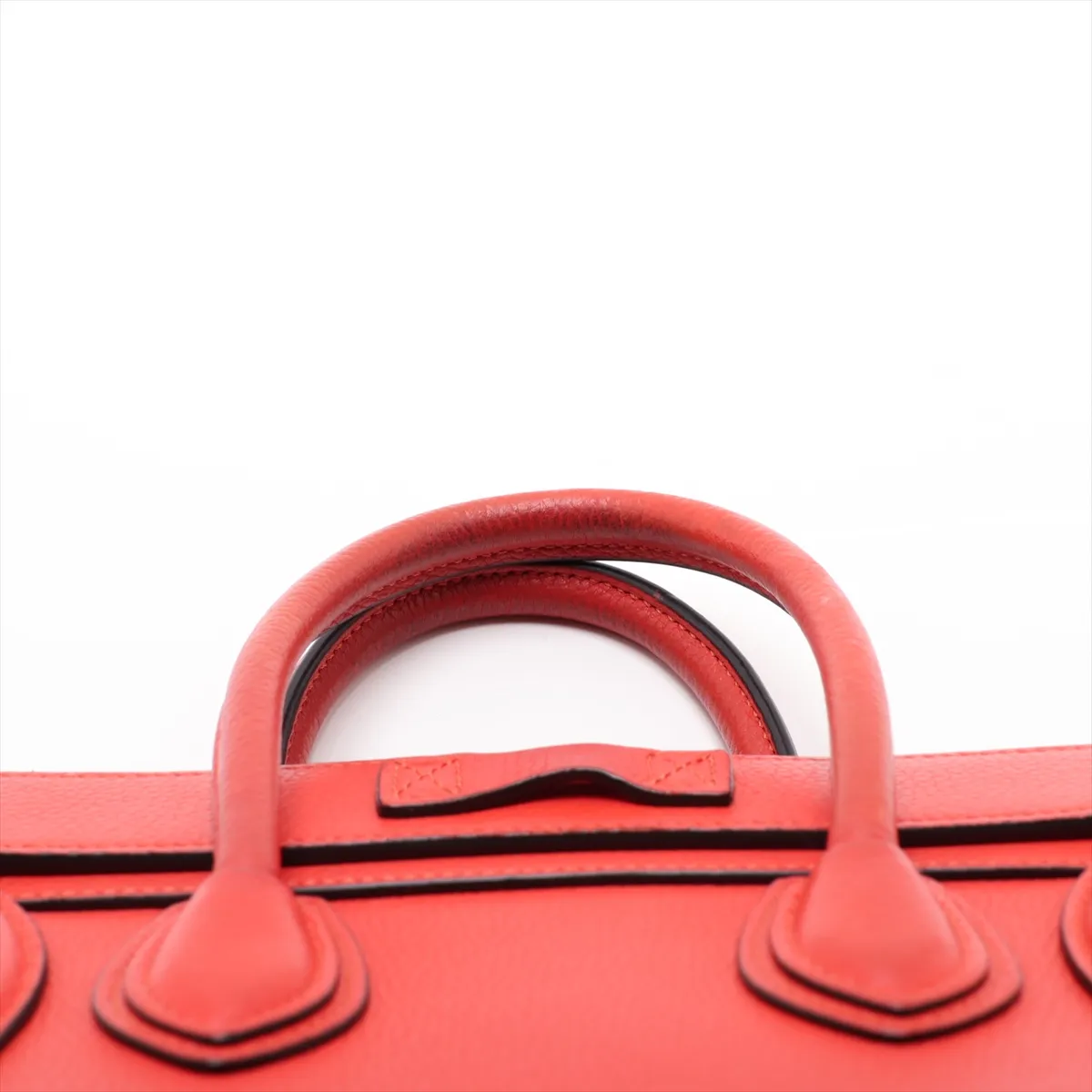 Luggage Nano Shopper Leather 2-Way Handbag, Red — view 6