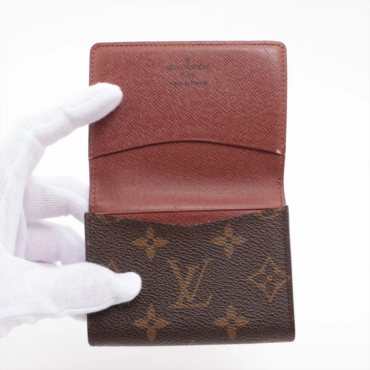 Monogram Enveloppe Carte de Visite M62920 AS0021 Brown Business Card Holder — view 3