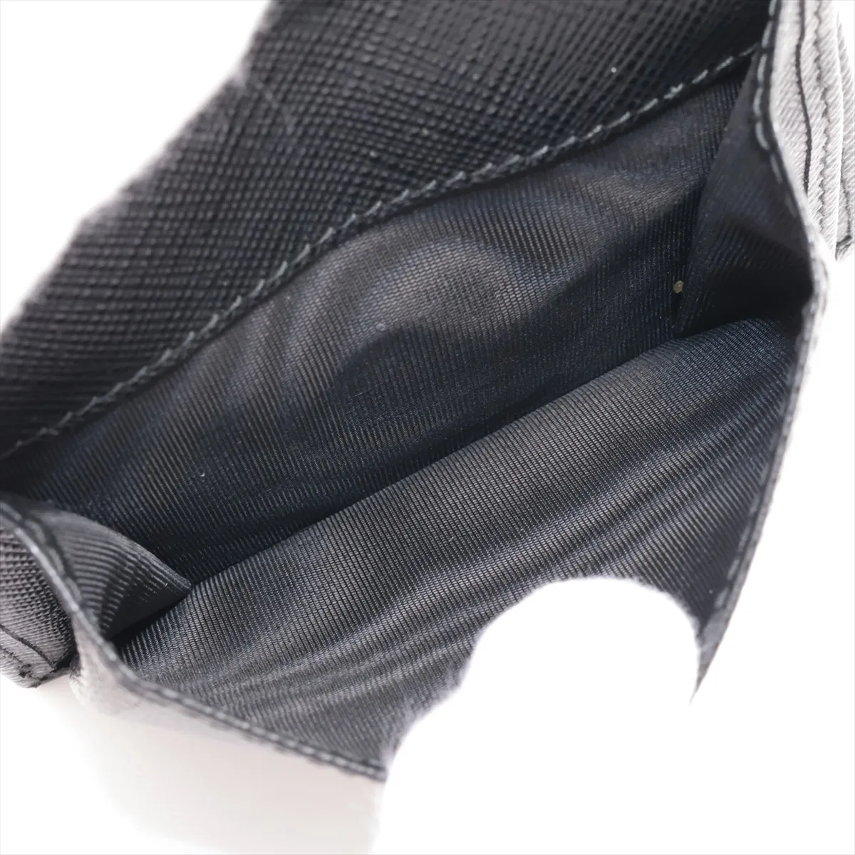 Tessuto x Saffiano 2MO008 Nylon x Leather Compact Wallet Black — view 5