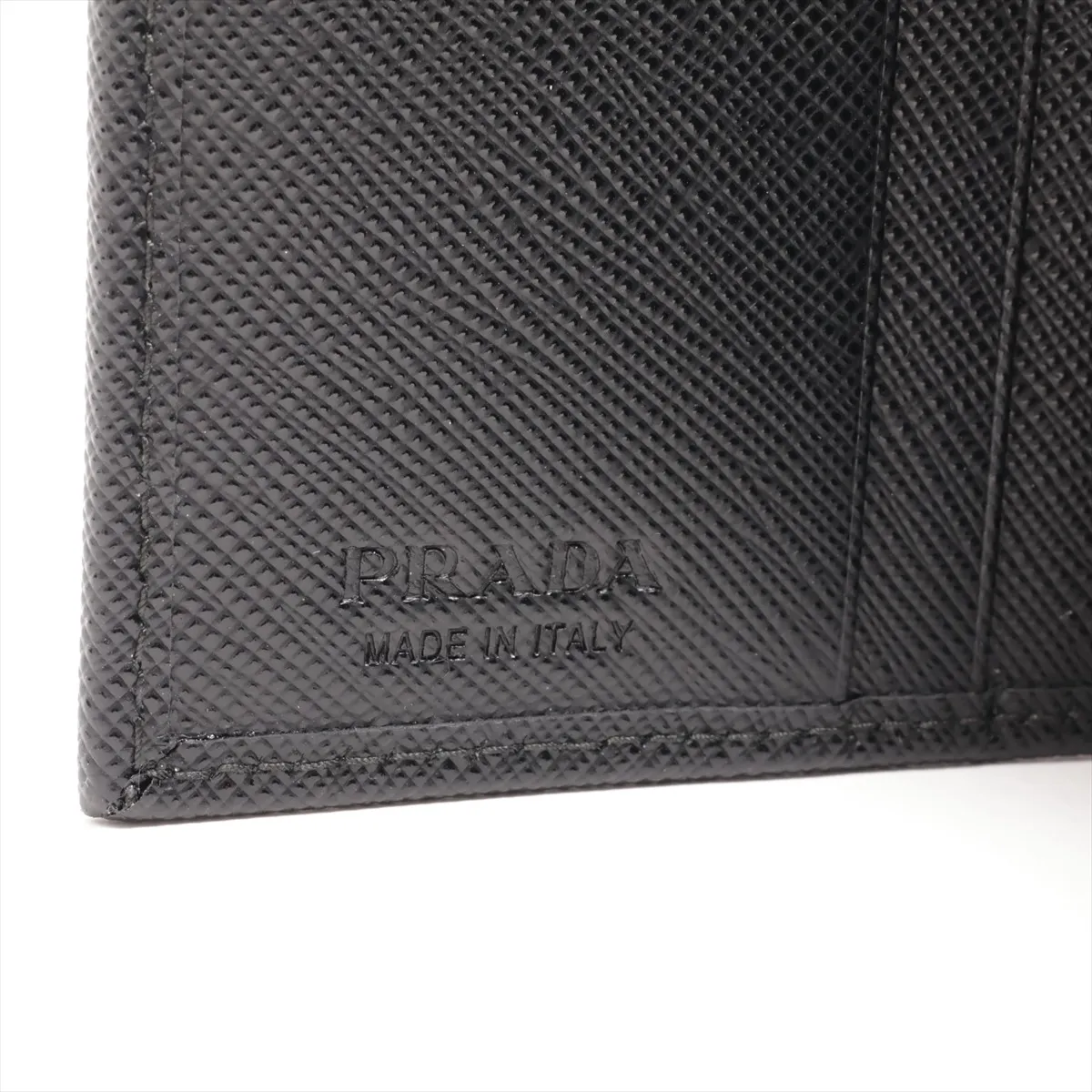 Tessuto x Saffiano 2MO008 Nylon x Leather Compact Wallet Black — view 6