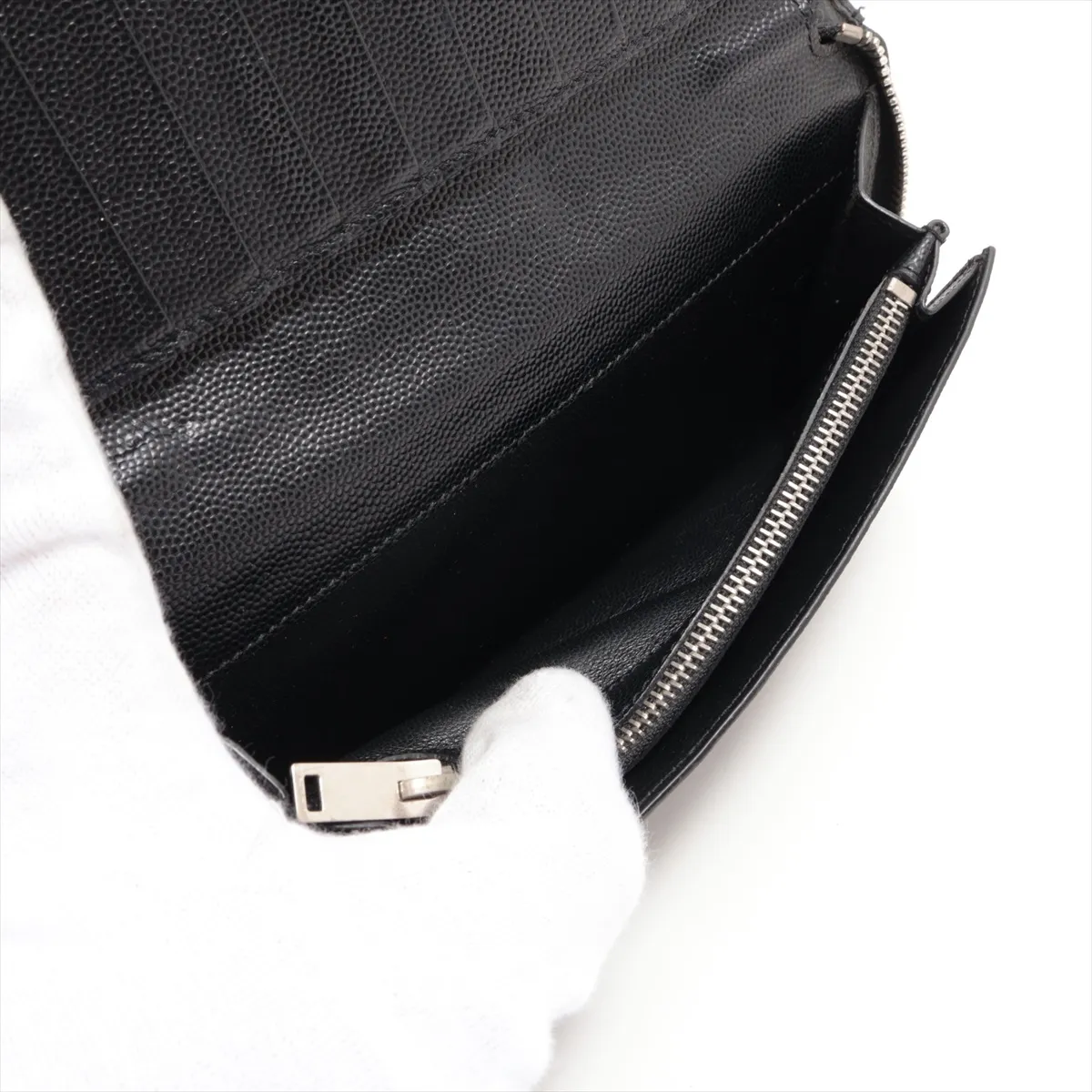 INN328558 Leather Round Zip Wallet Black — view 5