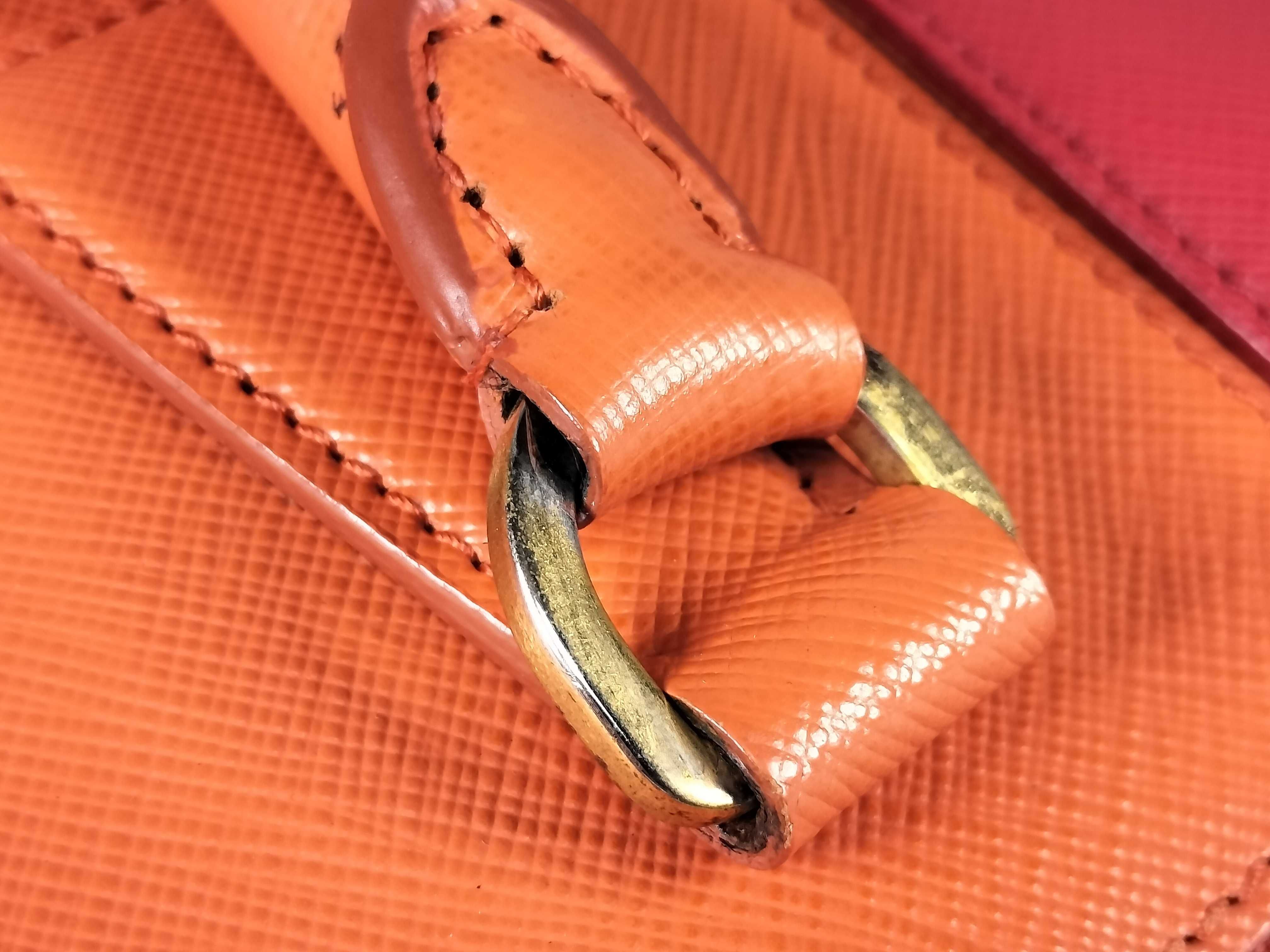 VN - Saffiano Galleria Leather 2-Way Handbag Orange x Red — view 5