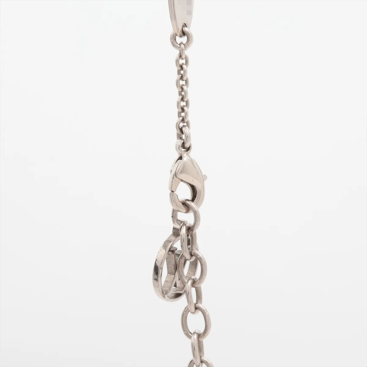 M63197 Essential V Necklace LE0179 - Metal Silver Necklace with dents, — view 3