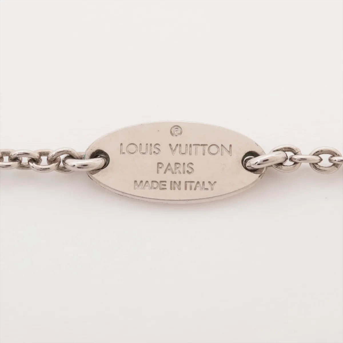 M63197 Essential V Necklace LE0179 - Metal Silver Necklace with dents, — view 4