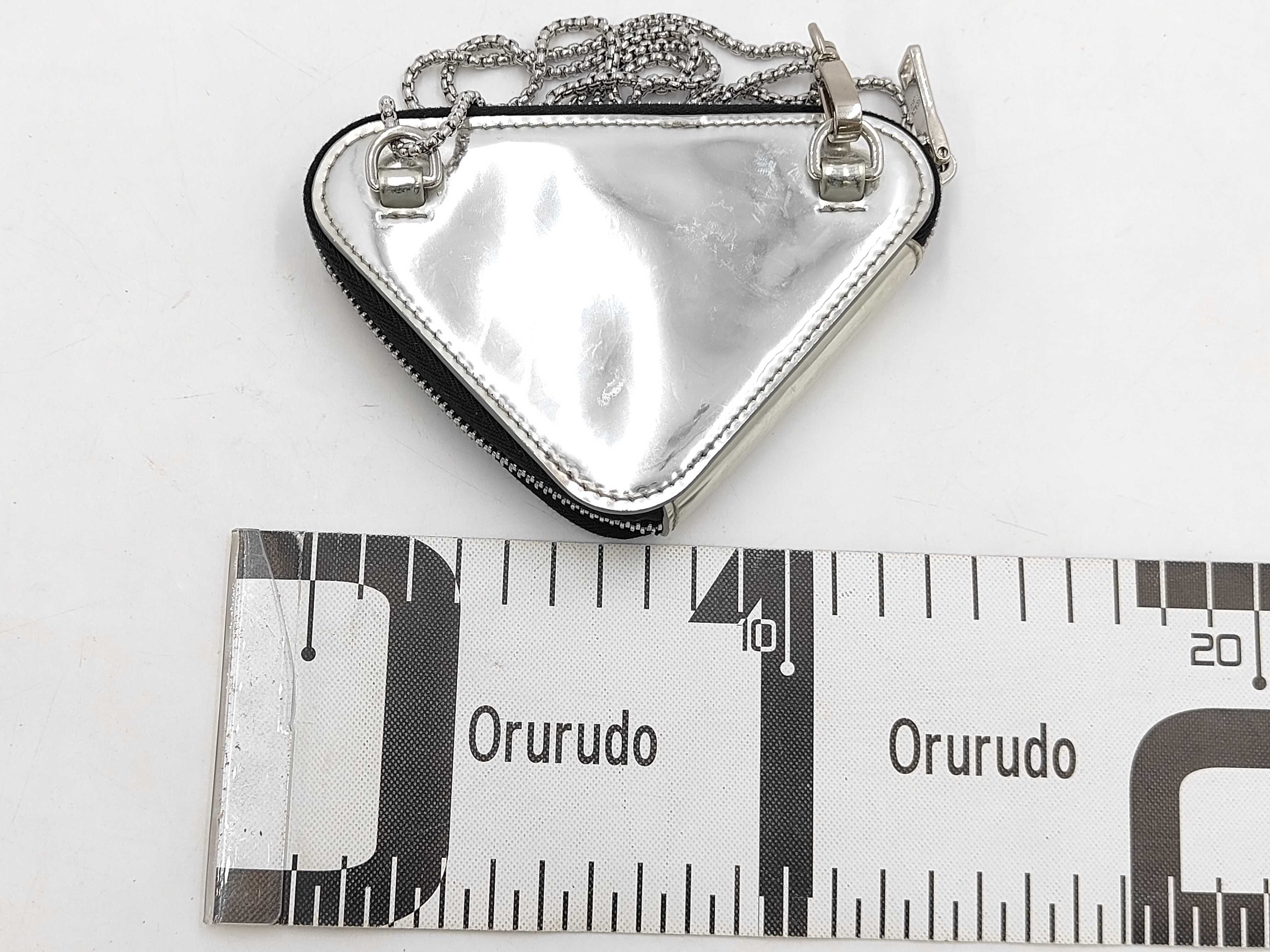 Triangle Logo Patent Silver Shoulder Bag — view 2