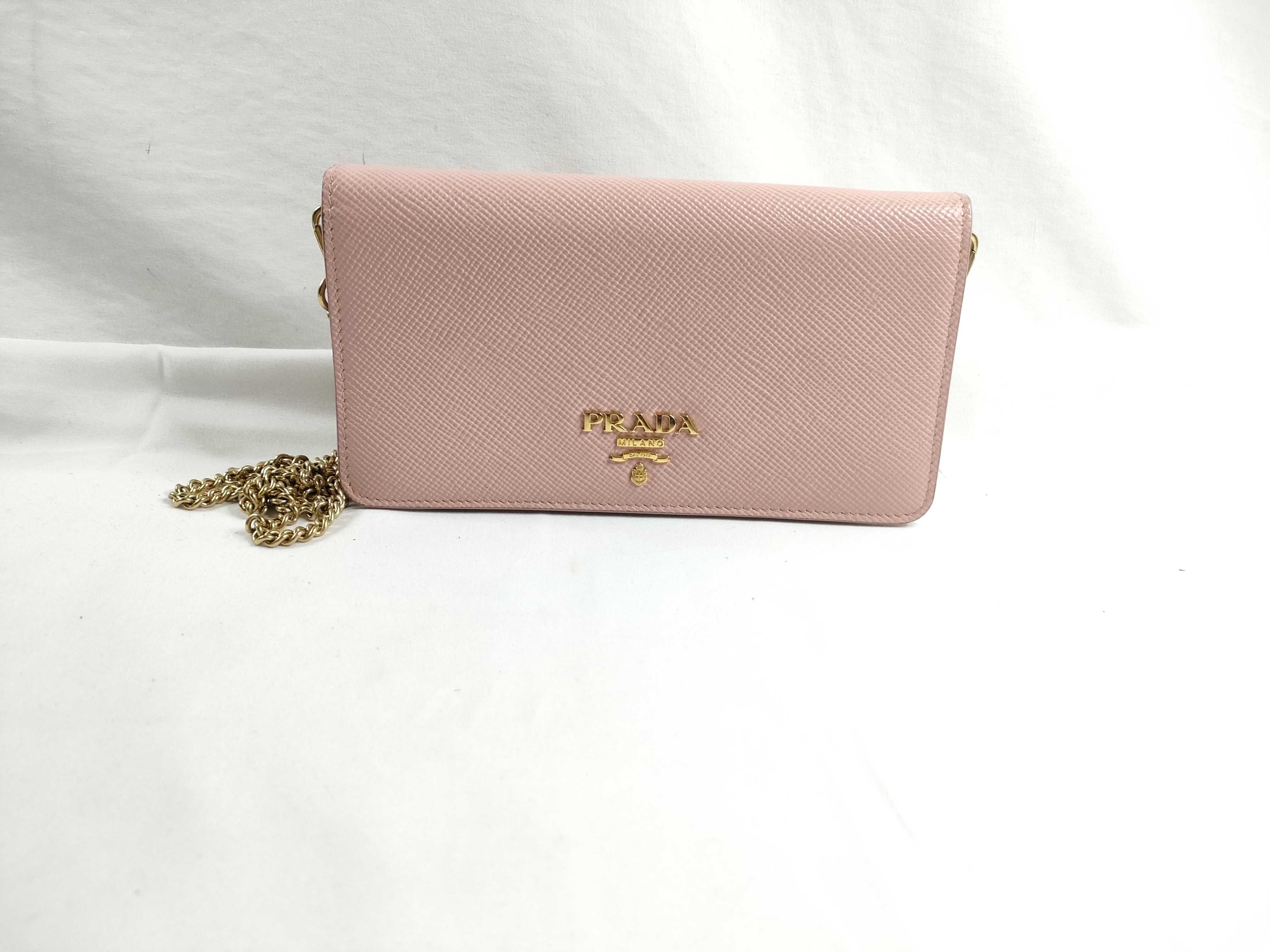 Saffiano Chain Wallet Shoulder Bag