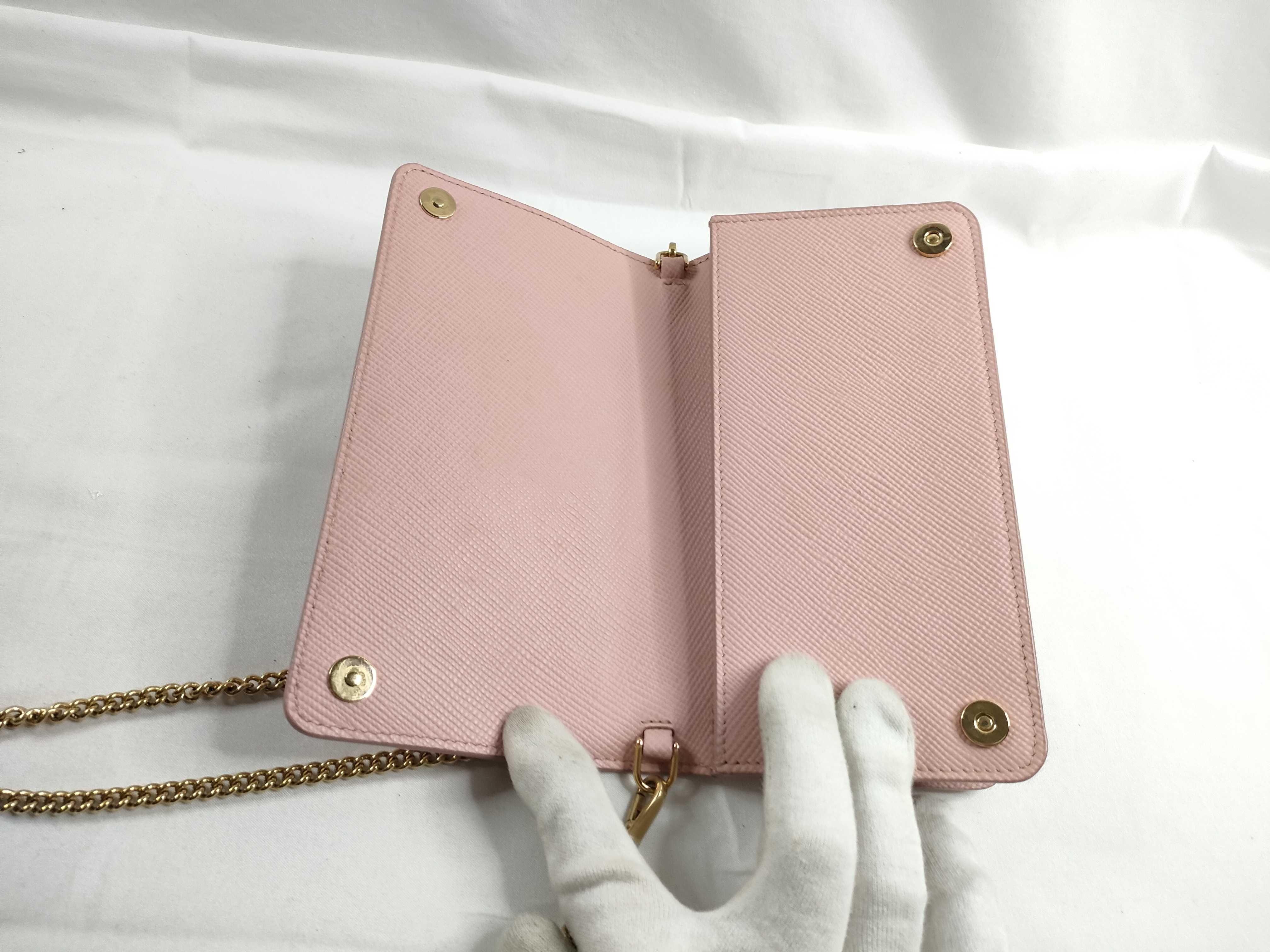 Saffiano Chain Wallet Shoulder Bag — view 8