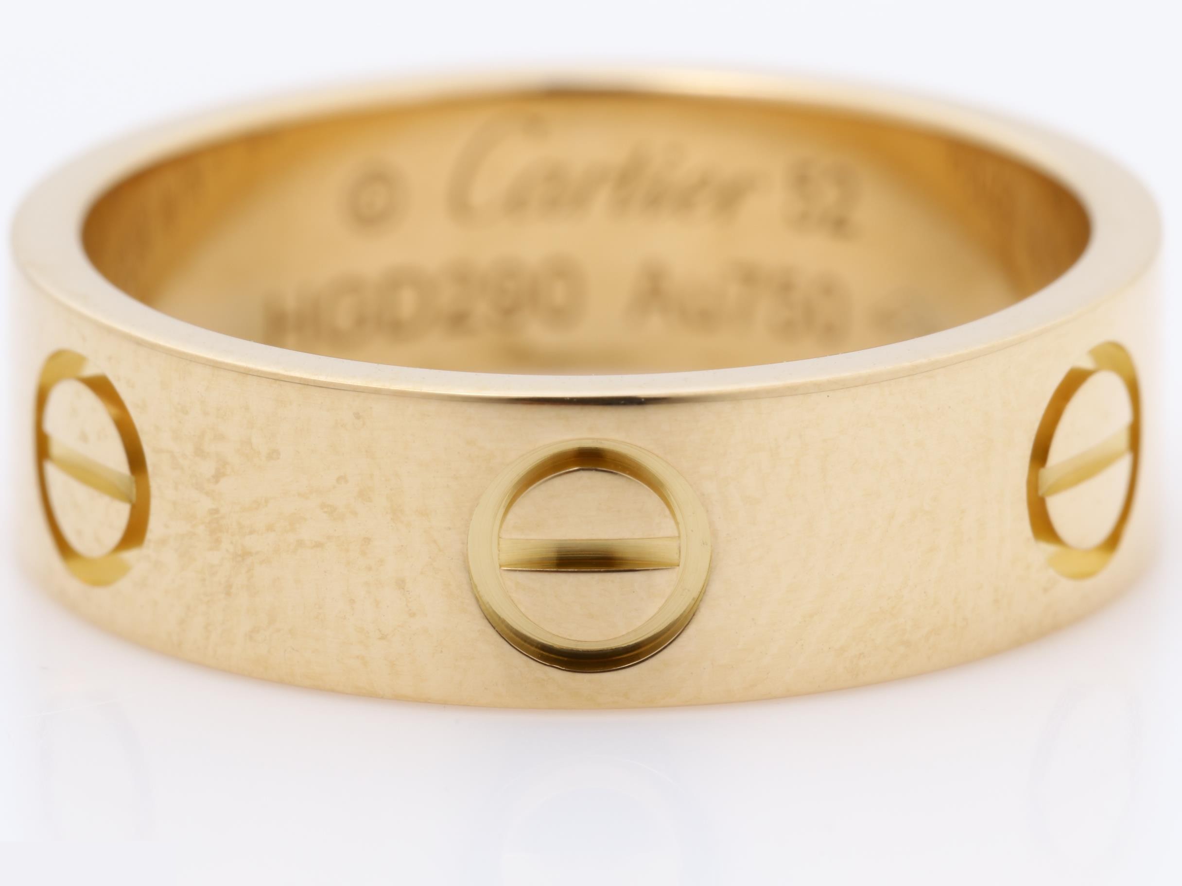 Au750PG Love Ring, size 52, 5.6g, approximately 5.5mm wide. — view 2
