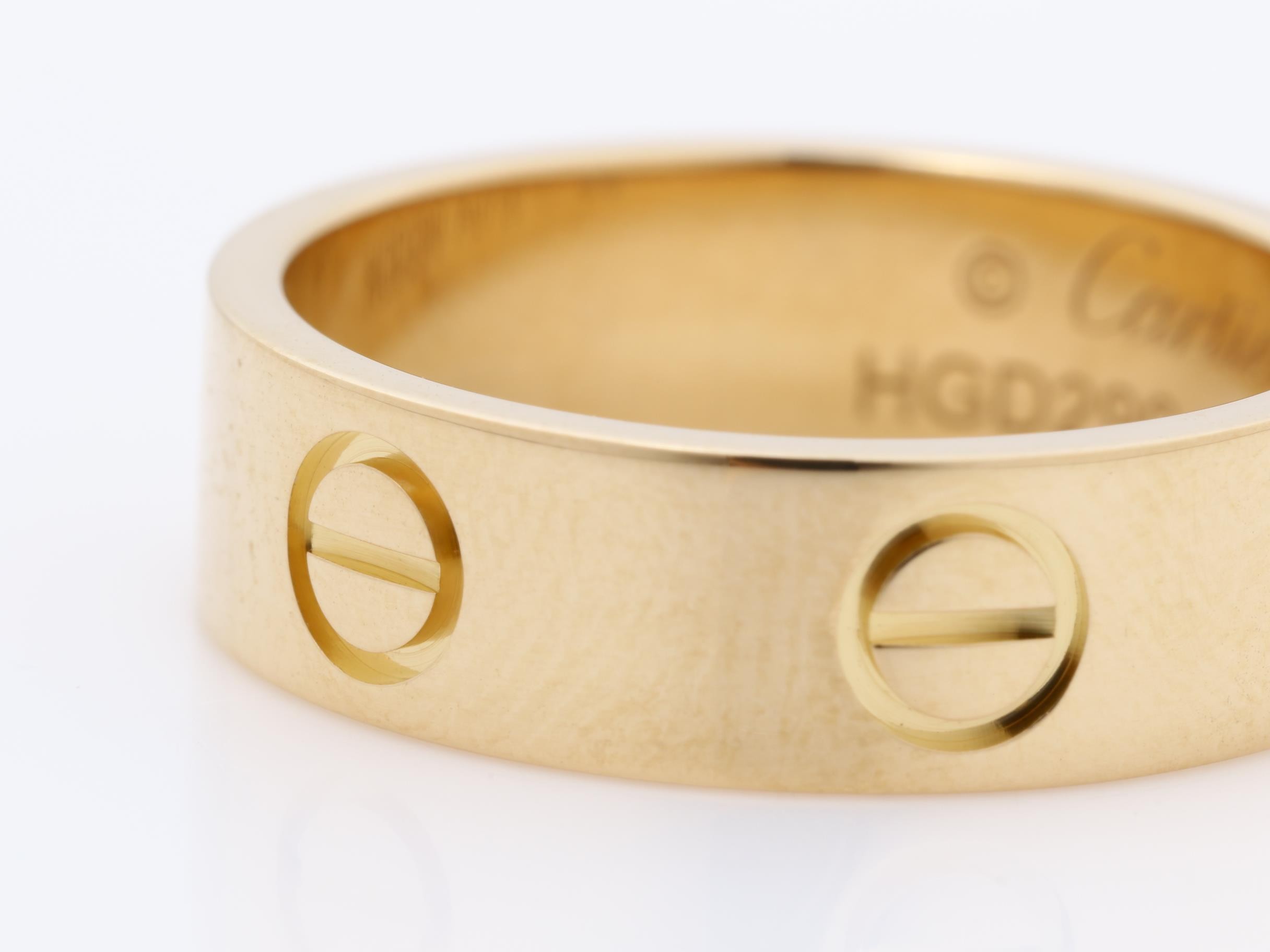 Au750PG Love Ring, size 52, 5.6g, approximately 5.5mm wide. — view 3