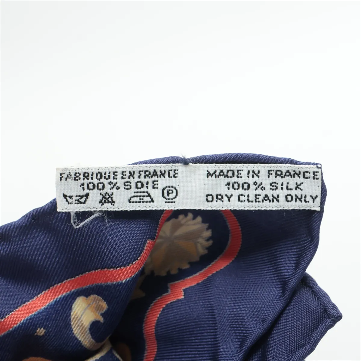 Carre 45 COSMOS scarf, silk, blue x navy. Shows wear, — view 6