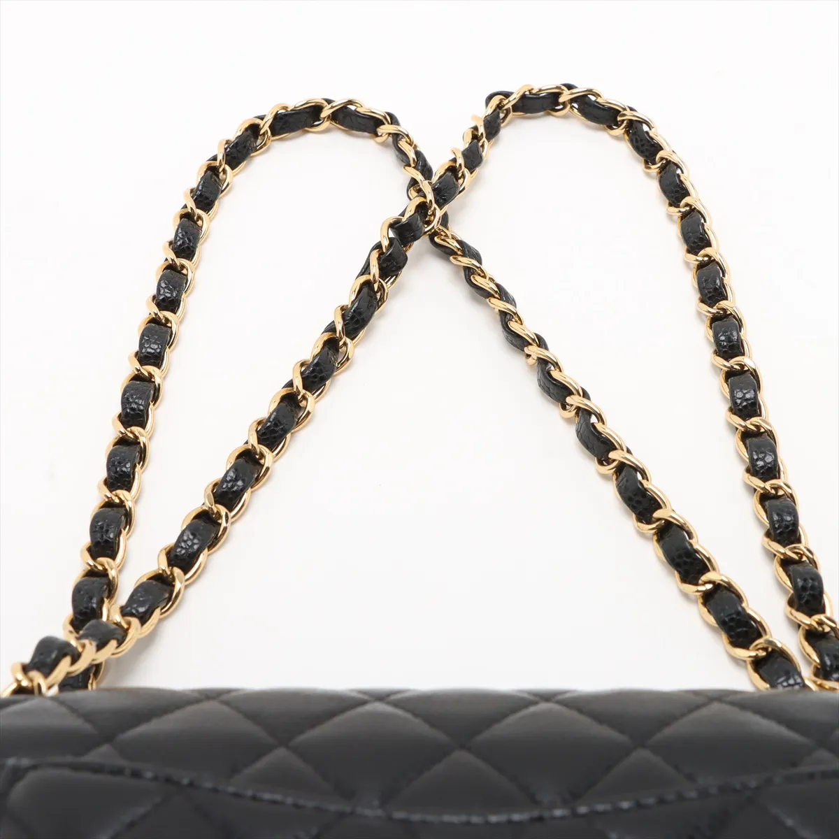 [Individually wrapped] Chanel Matelasse 25 caviar skin double flap double chain bag black silver hardware 30223285 30s A01112 — view 6