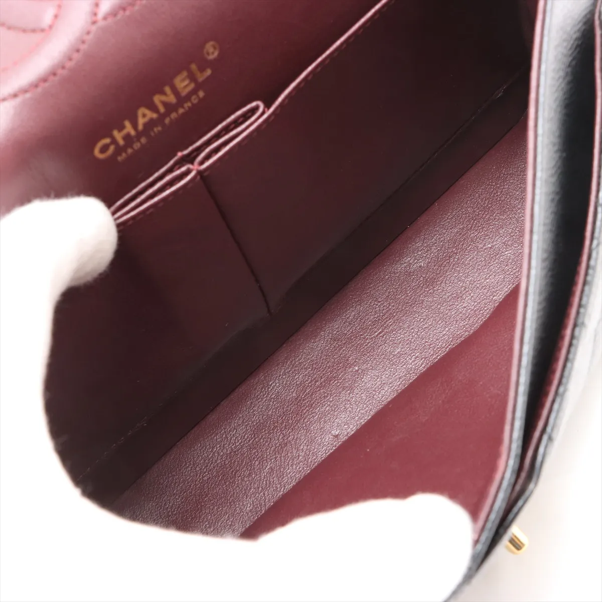 [Individually wrapped] Chanel Matelasse 25 caviar skin double flap double chain bag black silver hardware 30223285 30s A01112 — view 8