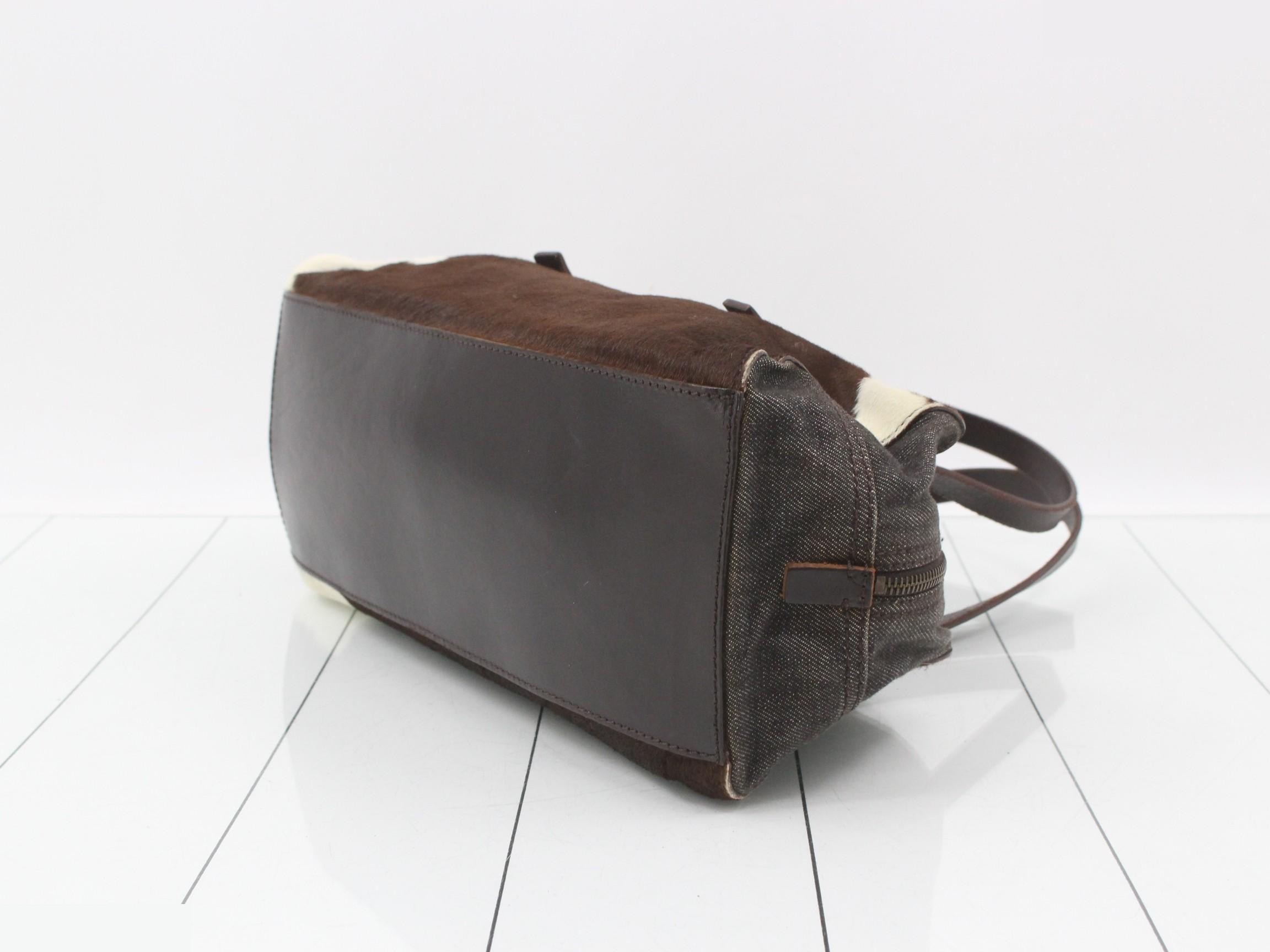 One-shoulder bag, calfskin/canvas, multicolor — view 6