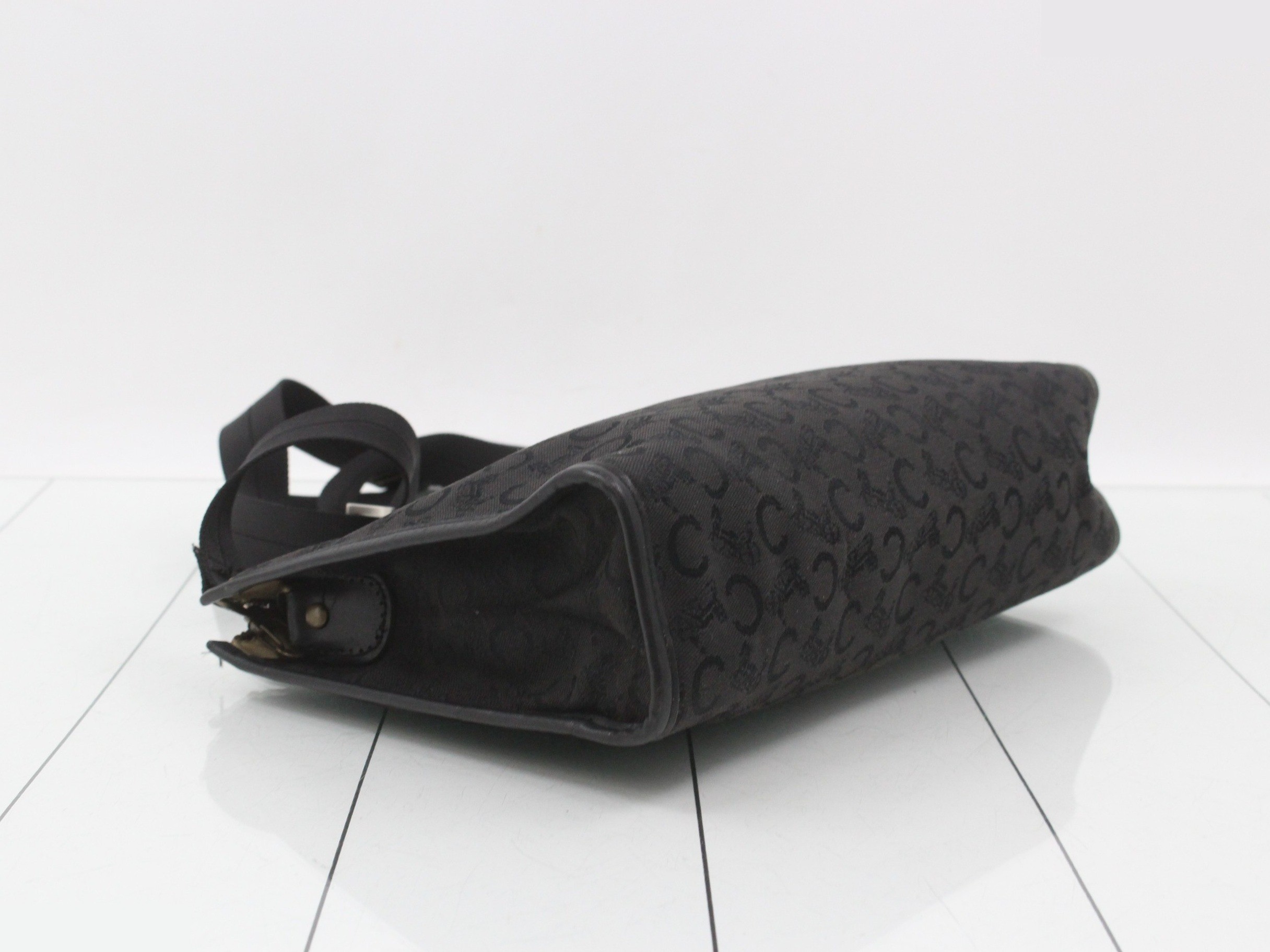 Shoulder bag, C Macadam, canvas and leather, black — view 5