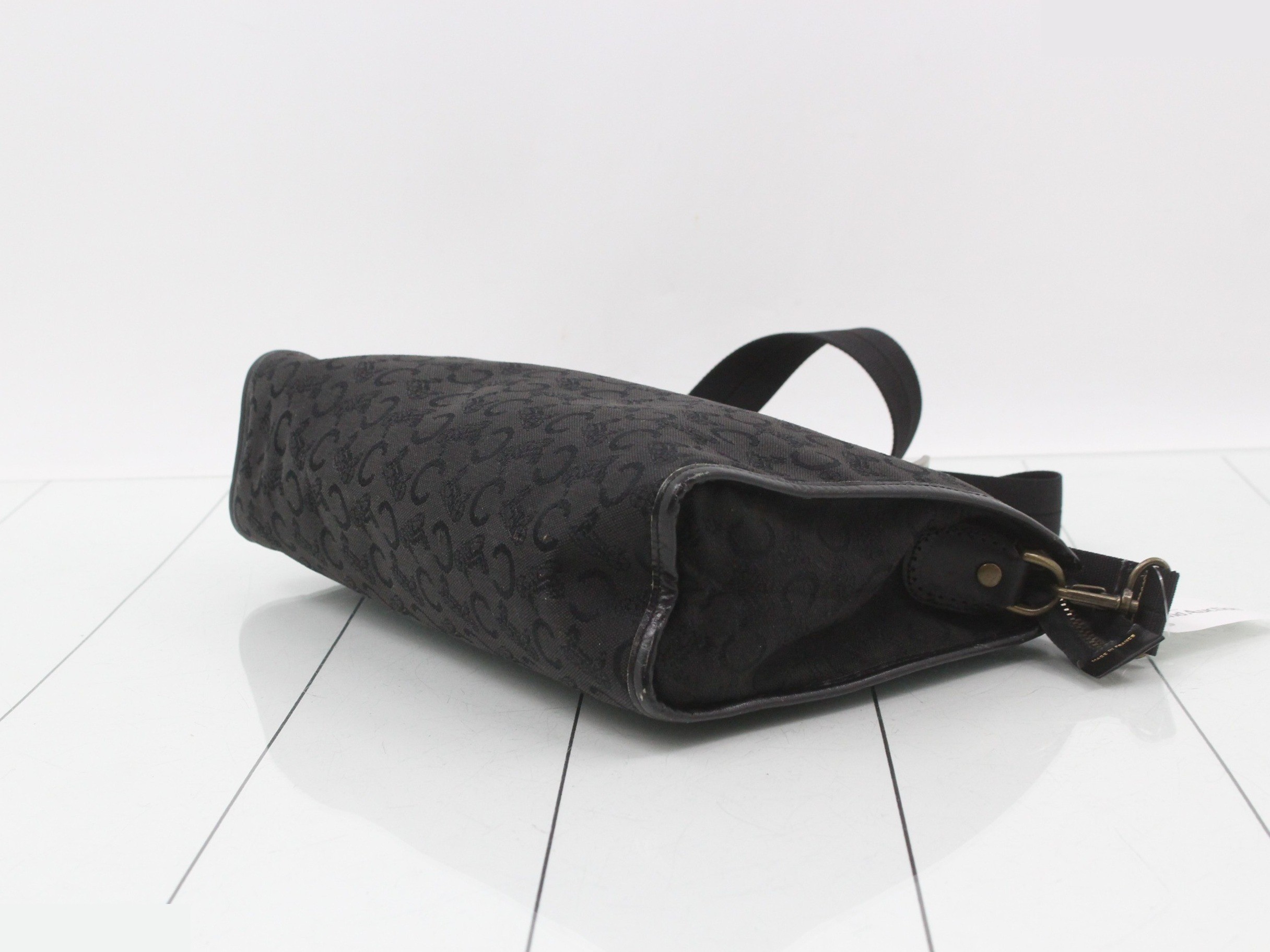 Shoulder bag, C Macadam, canvas and leather, black — view 6