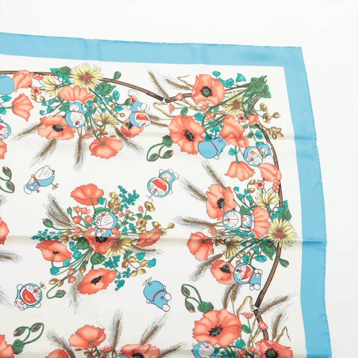 x Doraemon Silk Scarf, Blue. Strong — view 3