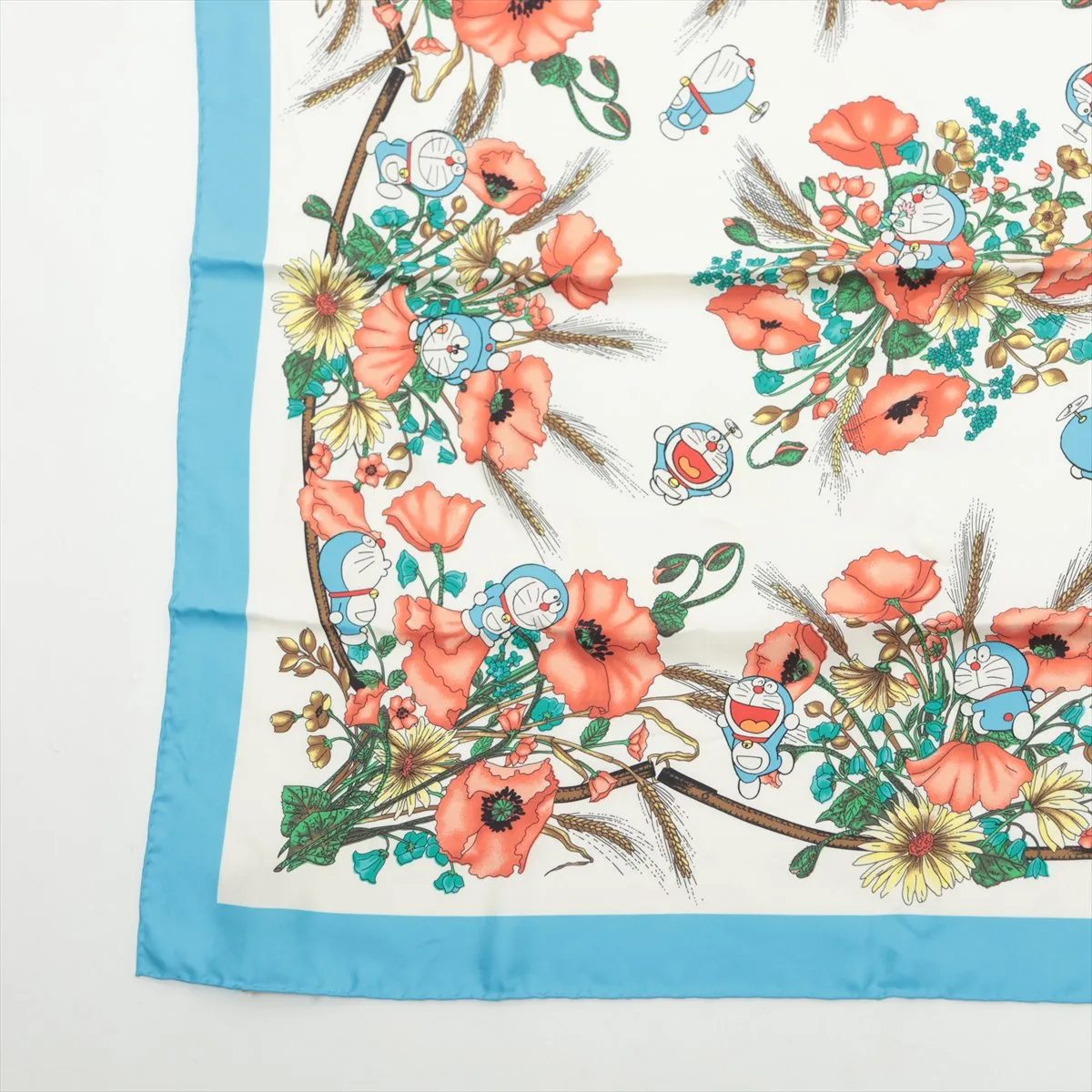 x Doraemon Silk Scarf, Blue. Strong — view 5