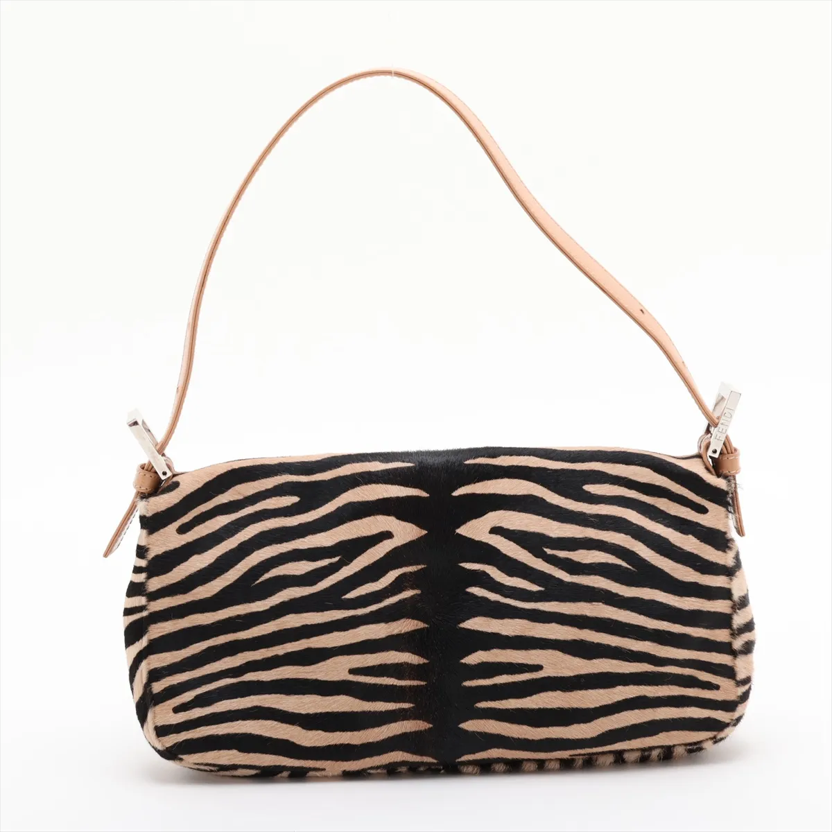 [Individually packaged] Fendi Mamma Bucket Calf Hair x Leather Shoulder Bag, Beige — view 2