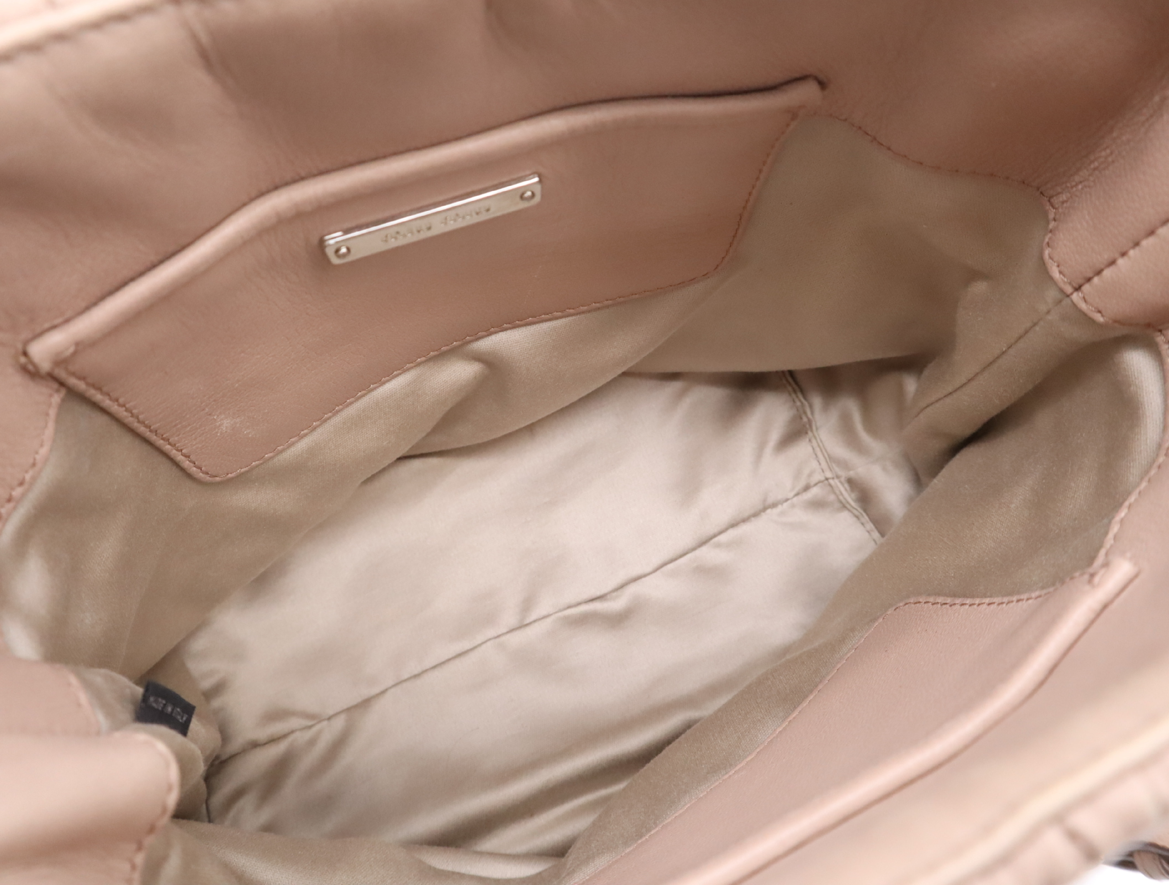 Leather Handbag, Pink, Silver Hardware, with Shoulder Strap — view 14