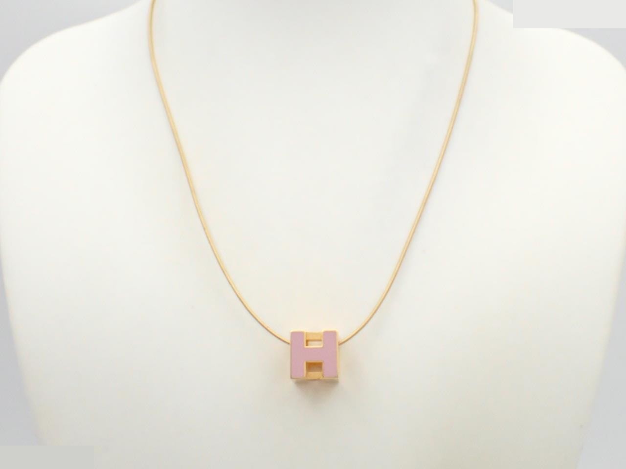 H Cube Gage d'H Necklace, Pink x Gold, Chain approx. 42cm — view 3