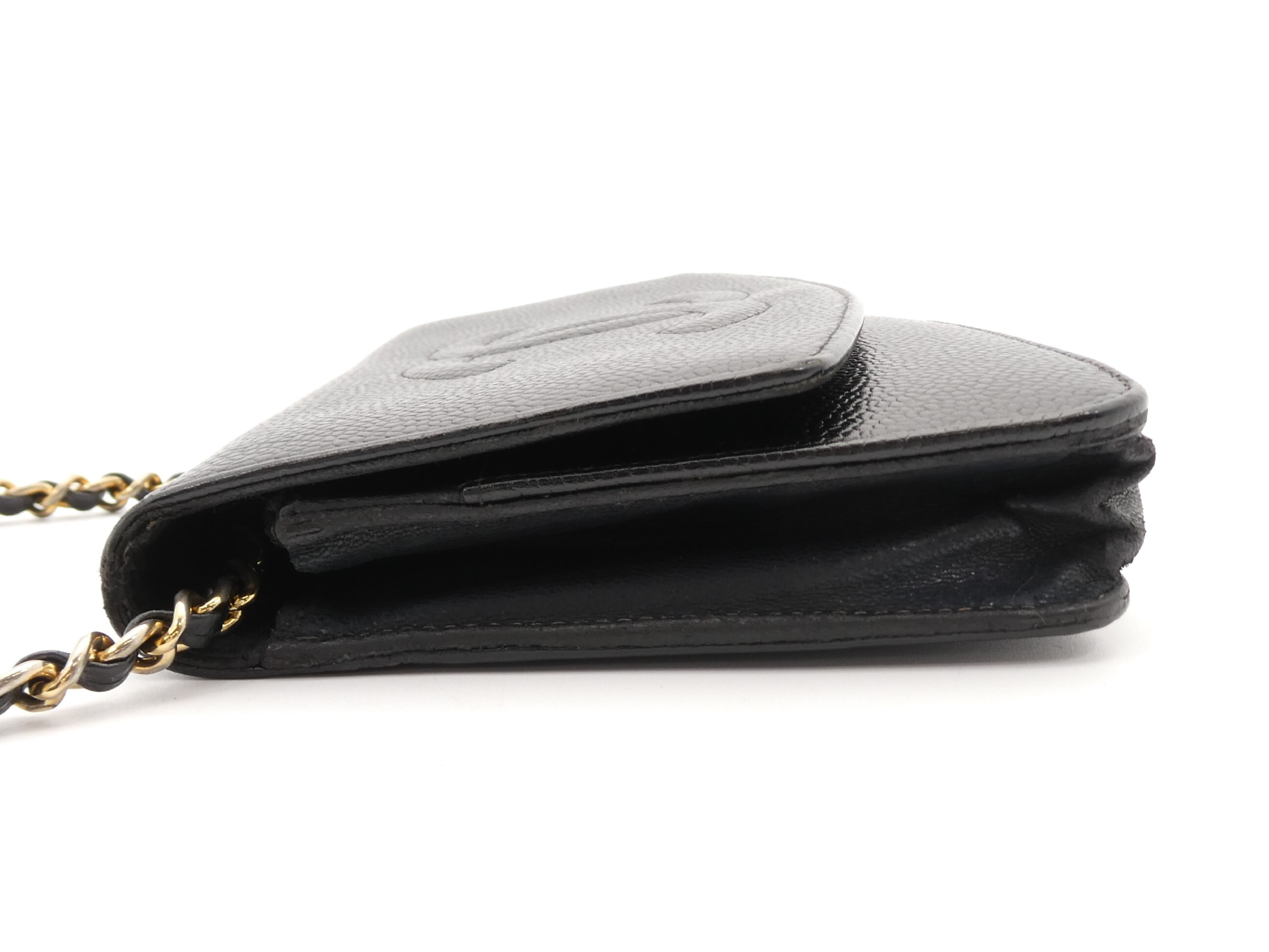Caviar Skin Coco Mark Chain Wallet Shoulder Bag — view 3