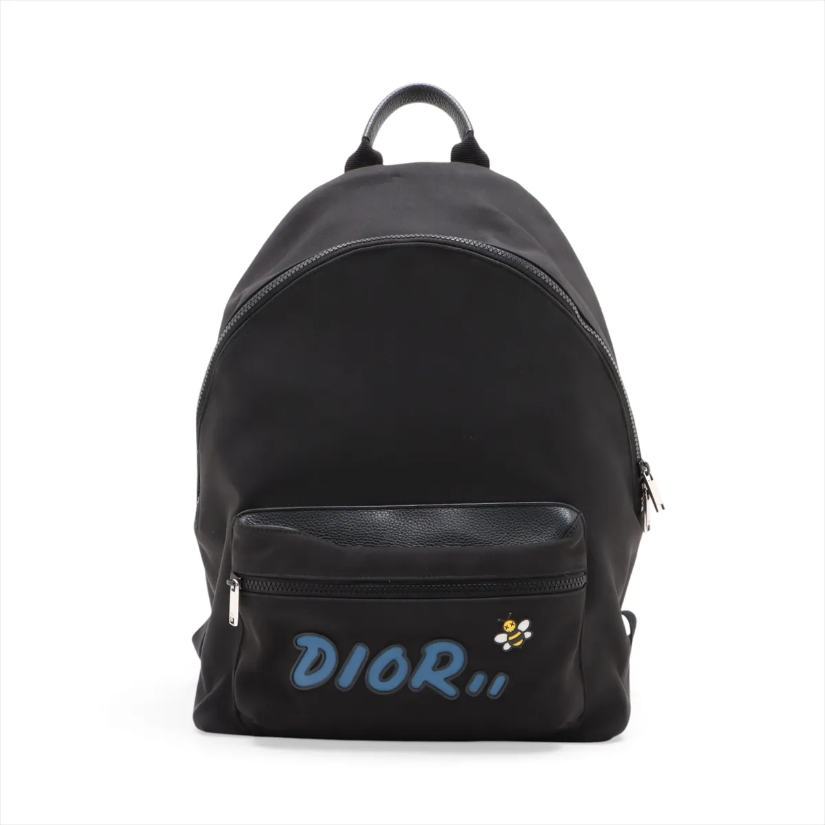 x KAWS Bee Nylon x Leather Backpack/Rucksack, Black