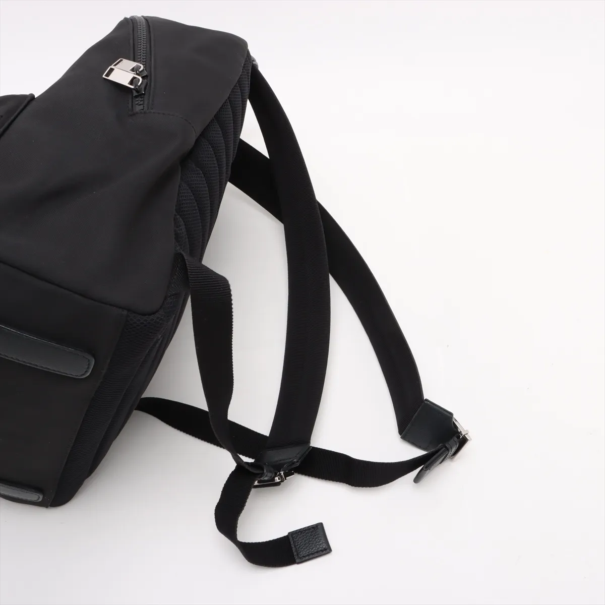 x KAWS Bee Nylon x Leather Backpack/Rucksack, Black — view 6