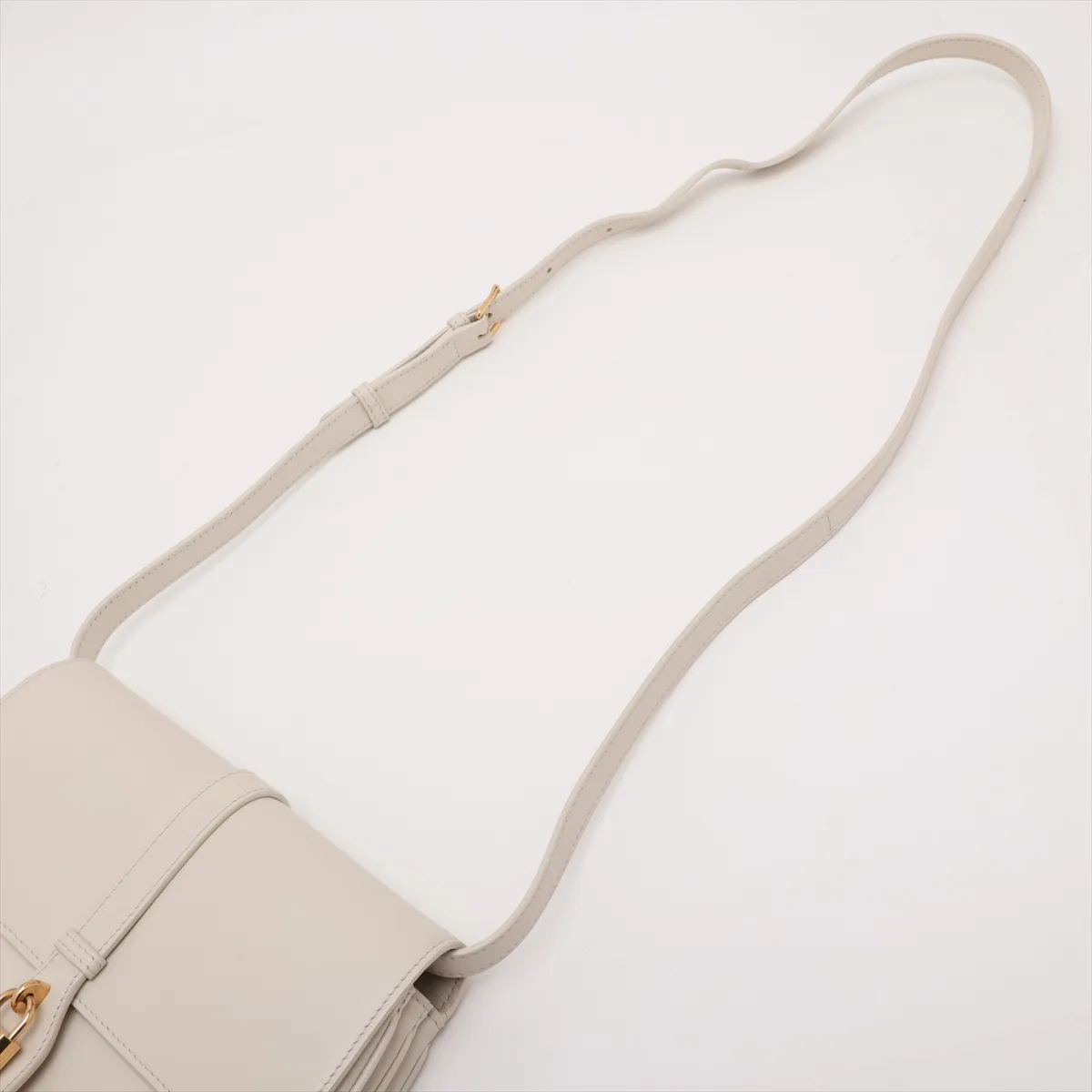 Taboo Medium Leather Shoulder Bag, White — view 5