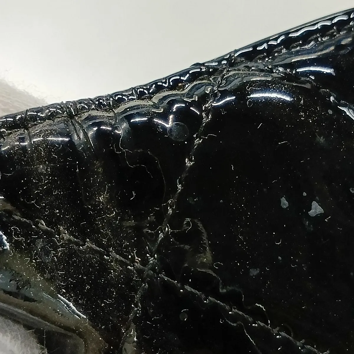 Matelassé Patent Leather Chain Tote Bag, Black, Silver Hardware, Item Number 21957265 (Serial Number 21) — view 12