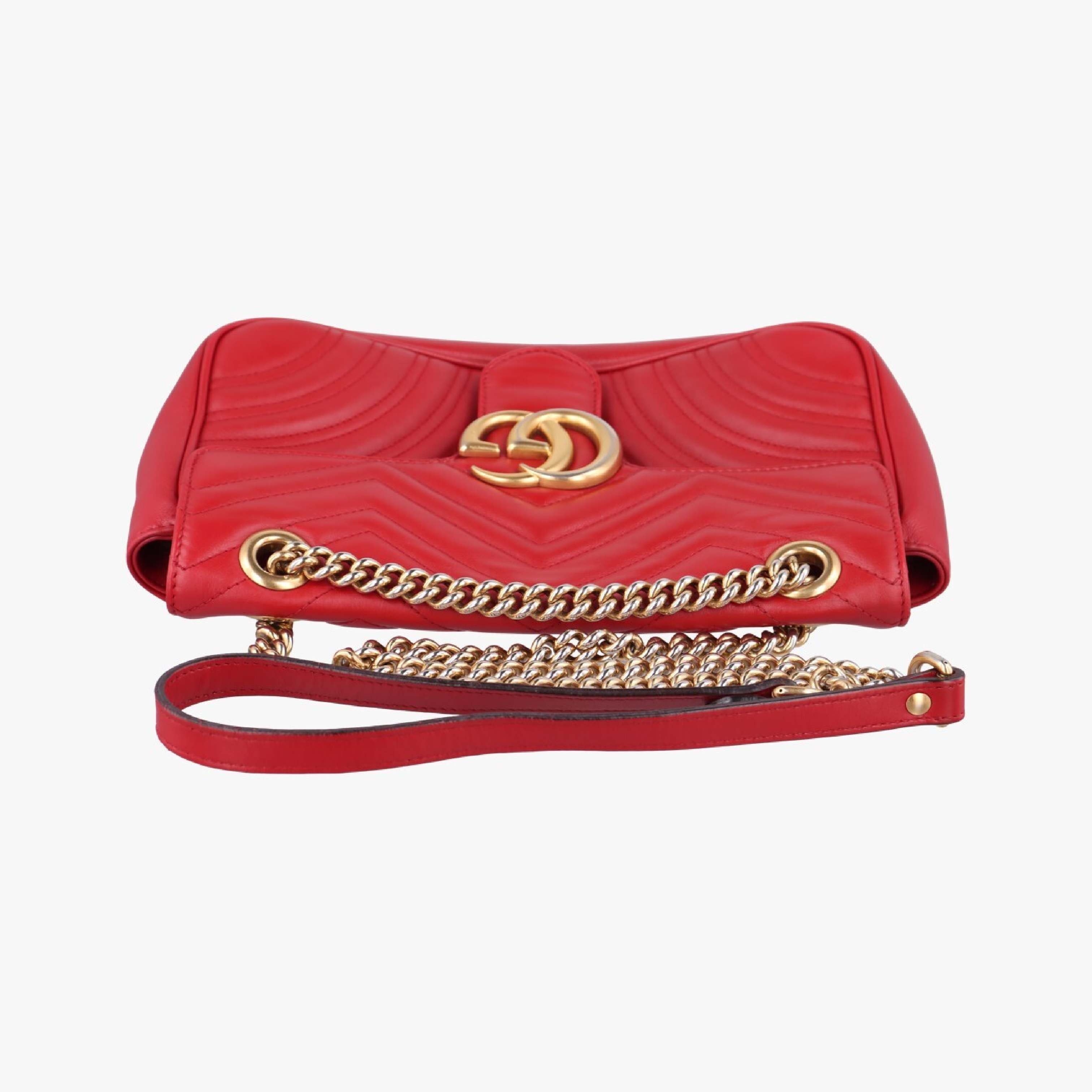 GG Marmont Red Leather Shoulder Bag 443497 E022040071 — view 5