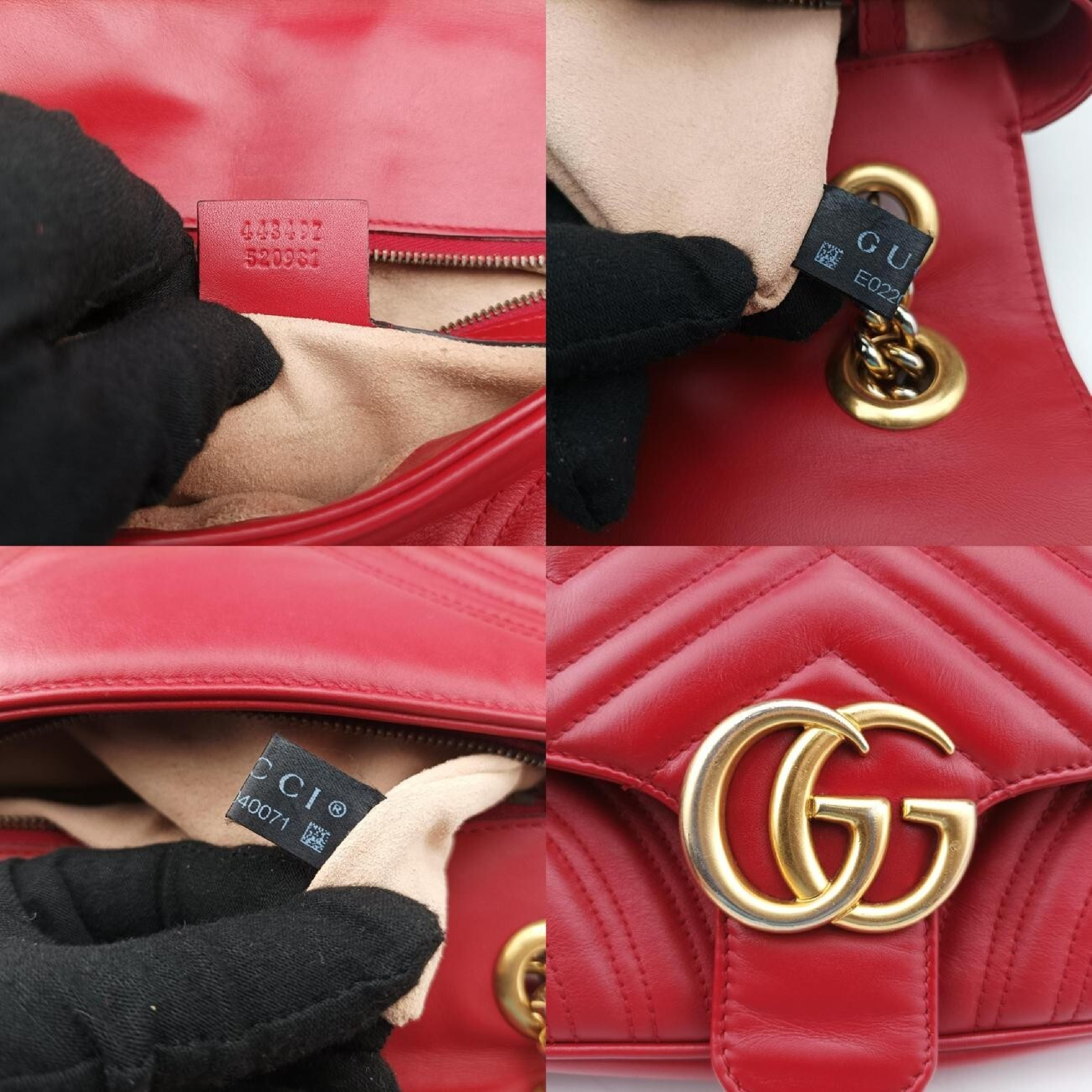 GG Marmont Red Leather Shoulder Bag 443497 E022040071 — view 8