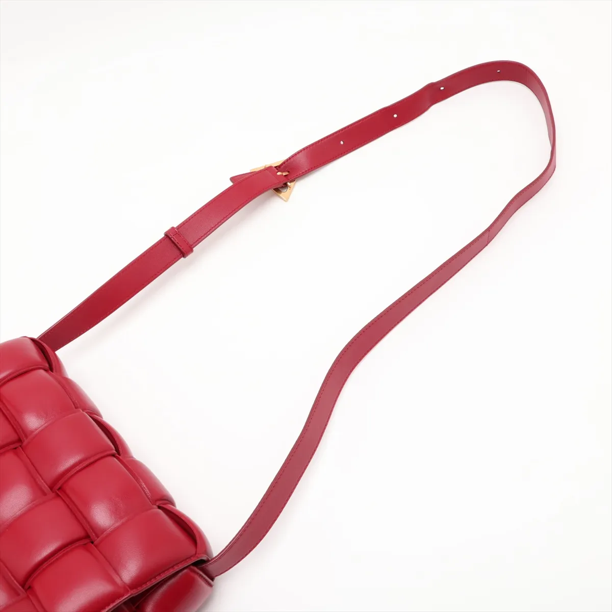 Maxi Intrecciato Padded Cassette Leather Shoulder Bag, Red — view 5