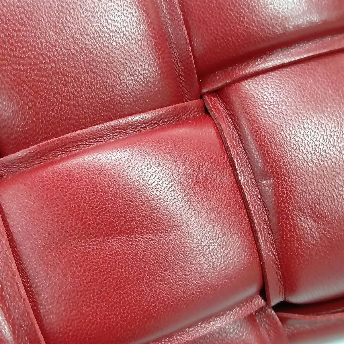 Maxi Intrecciato Padded Cassette Leather Shoulder Bag, Red — view 10