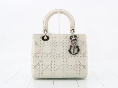 Lady Dior Cannage Leather 2-Way Shoulder/Handbag