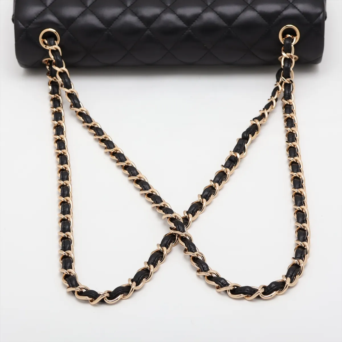 [Individually packaged] Chanel Large Matelassé 30 Lambskin Double Flap Double Chain Bag, Black with Gold Hardware, 19158909, Serial Number 19-series, A58600 — view 5