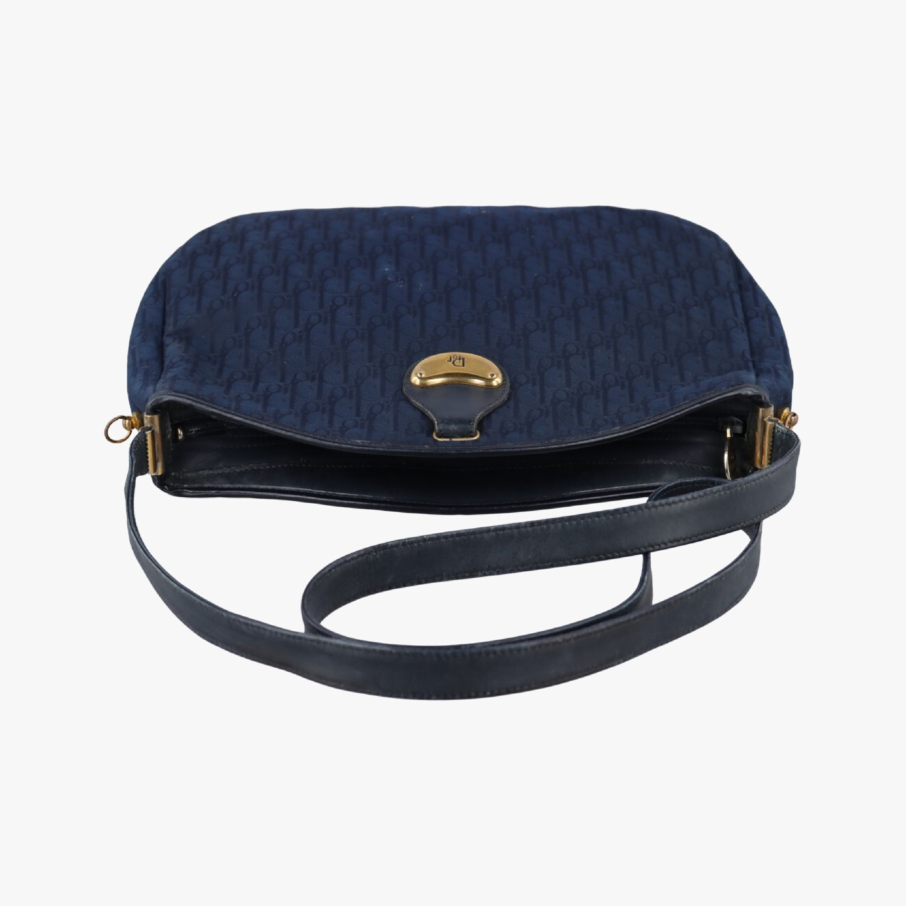 Trotter Navy Jacquard Canvas x Leather Shoulder Bag — view 5