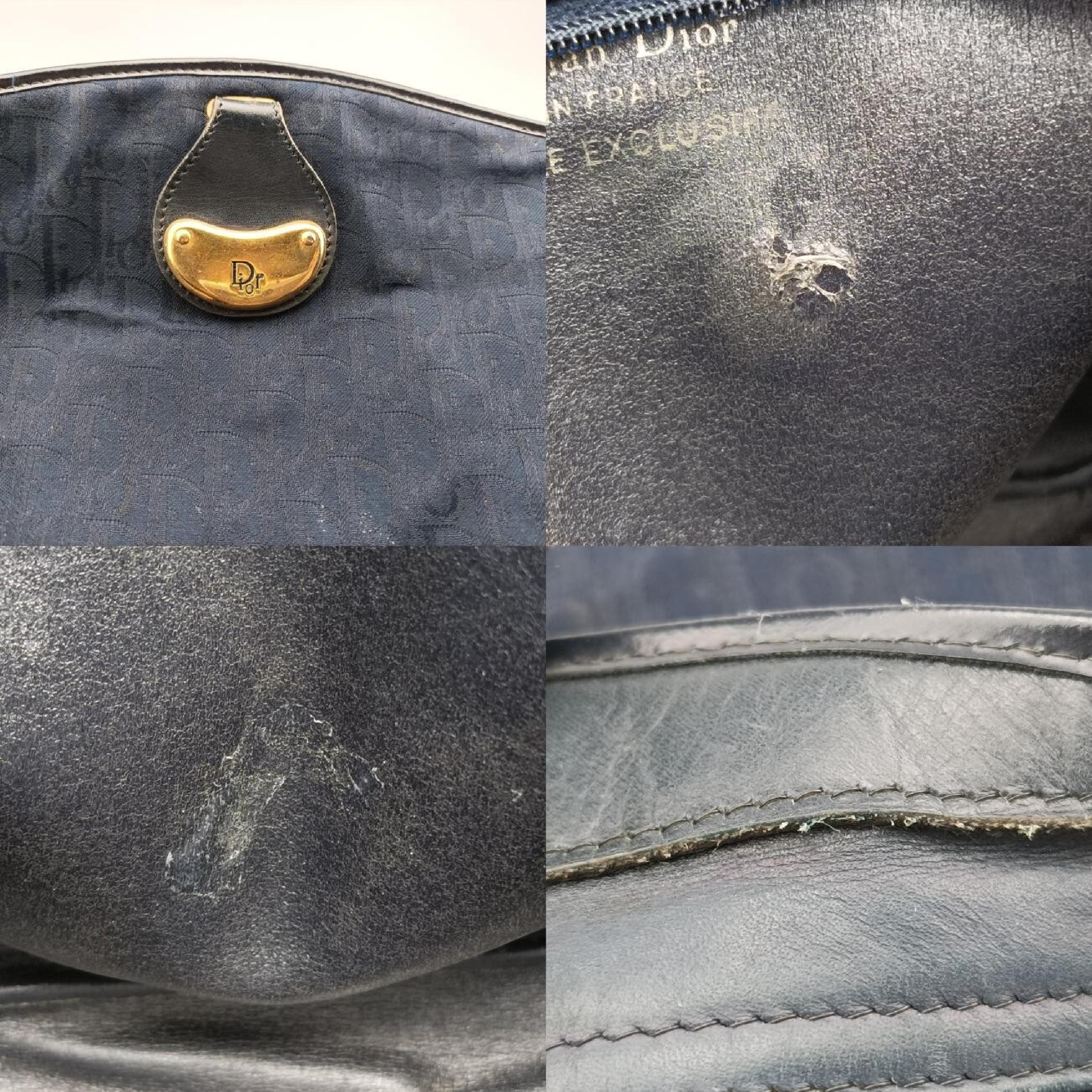 Trotter Navy Jacquard Canvas x Leather Shoulder Bag — view 8