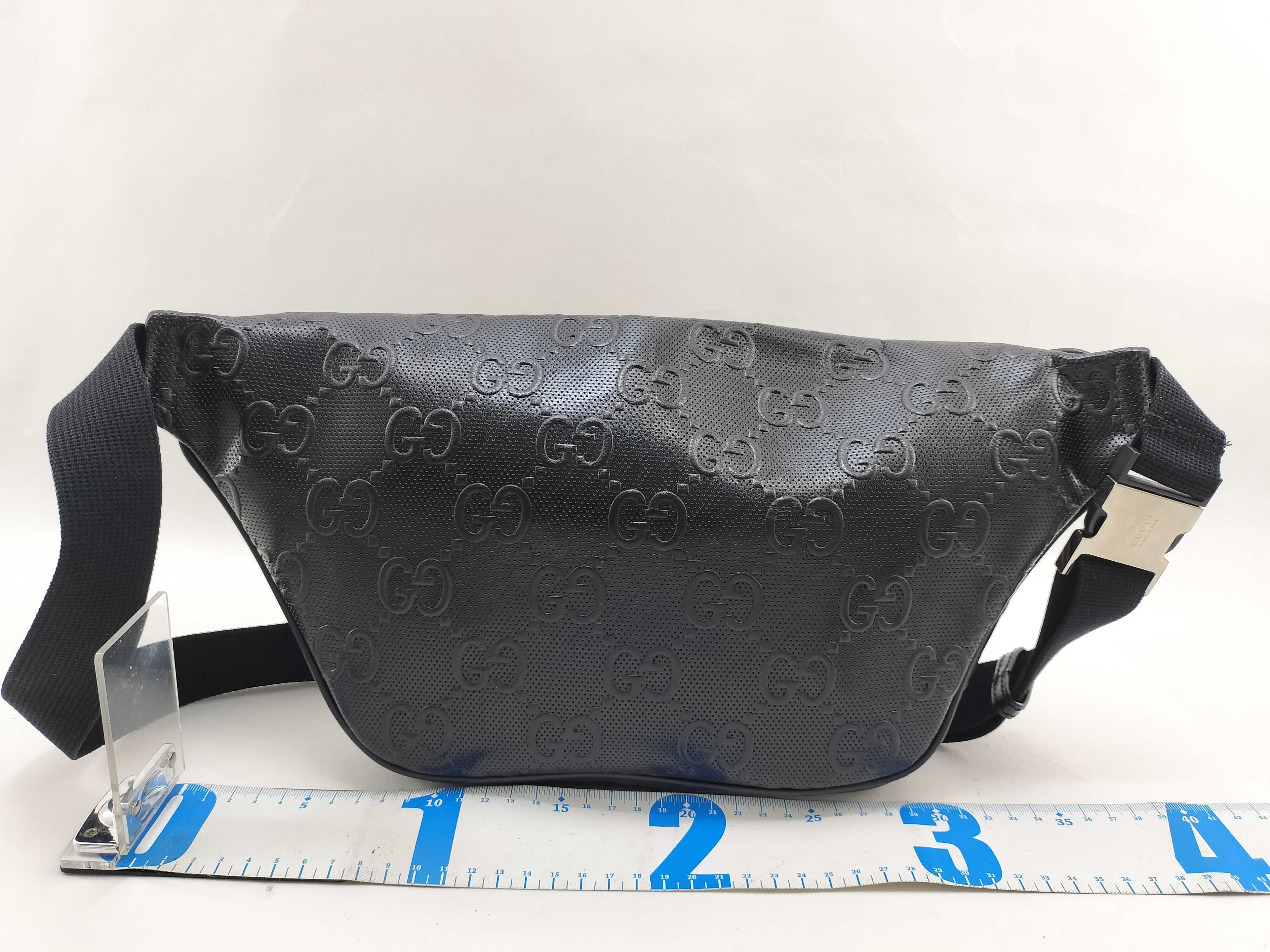 GG Waist Bag, GG Embossed, Black, 645093 — view 2